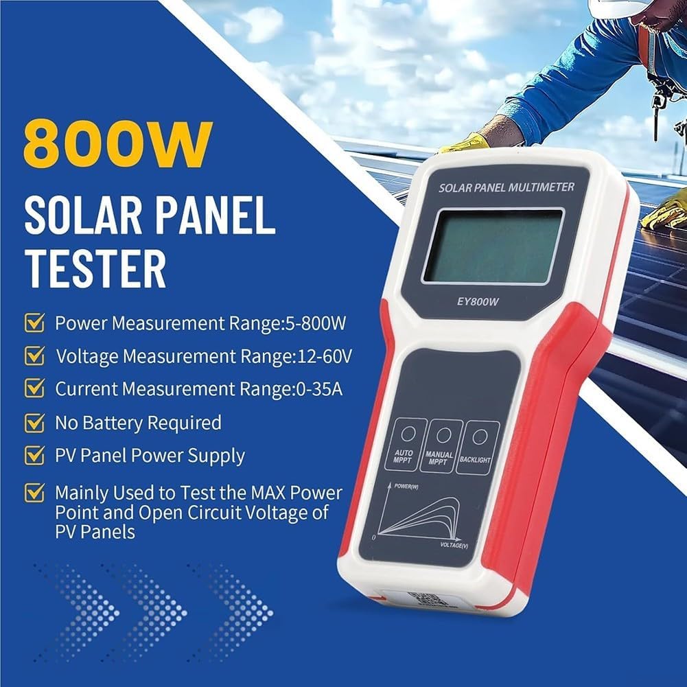 Multimetro professionale per energia solare con funzionalità avanzate per test per utenti e installatori di pannelli solari (EY1600W)