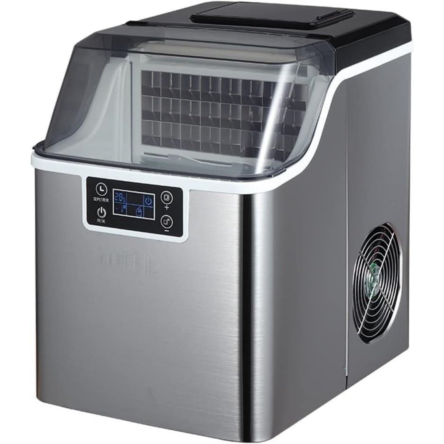 UofZc Ice Maker Countertop, 24 Ice Cubes Ready in 6 Mins, 77lbs/24H Self-Cleaning Ice Machine with Scoop & Basket for Home Kitchen Office Bar Use