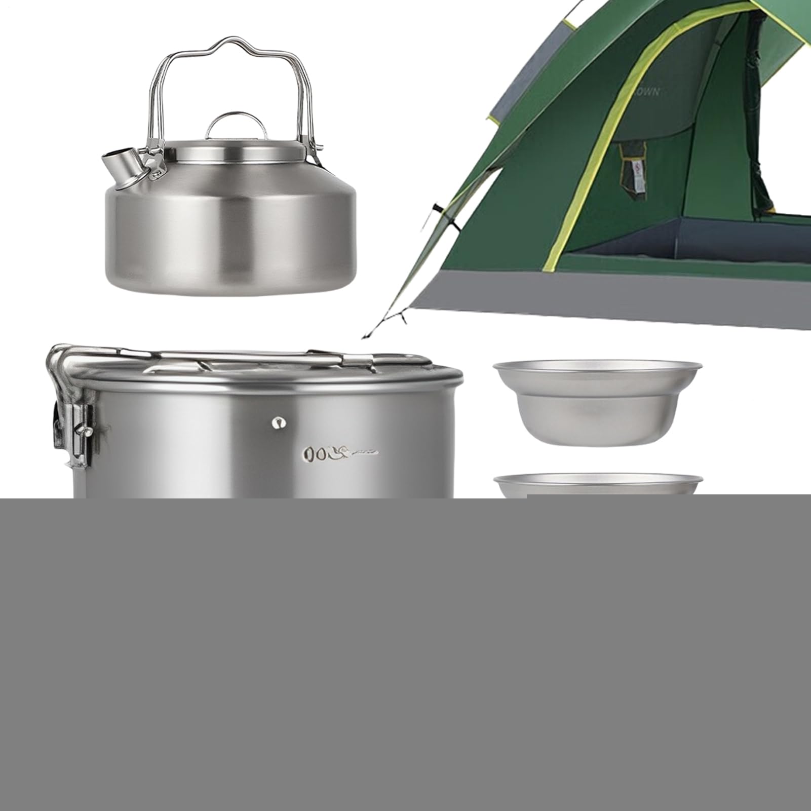 Camping Cooking Set Portable Cook Pot Set for Outdoor Cooking, Gear survival Gear for Adult and Family, idealny do podróży, wędrówek, pikników i przygód na podwórku