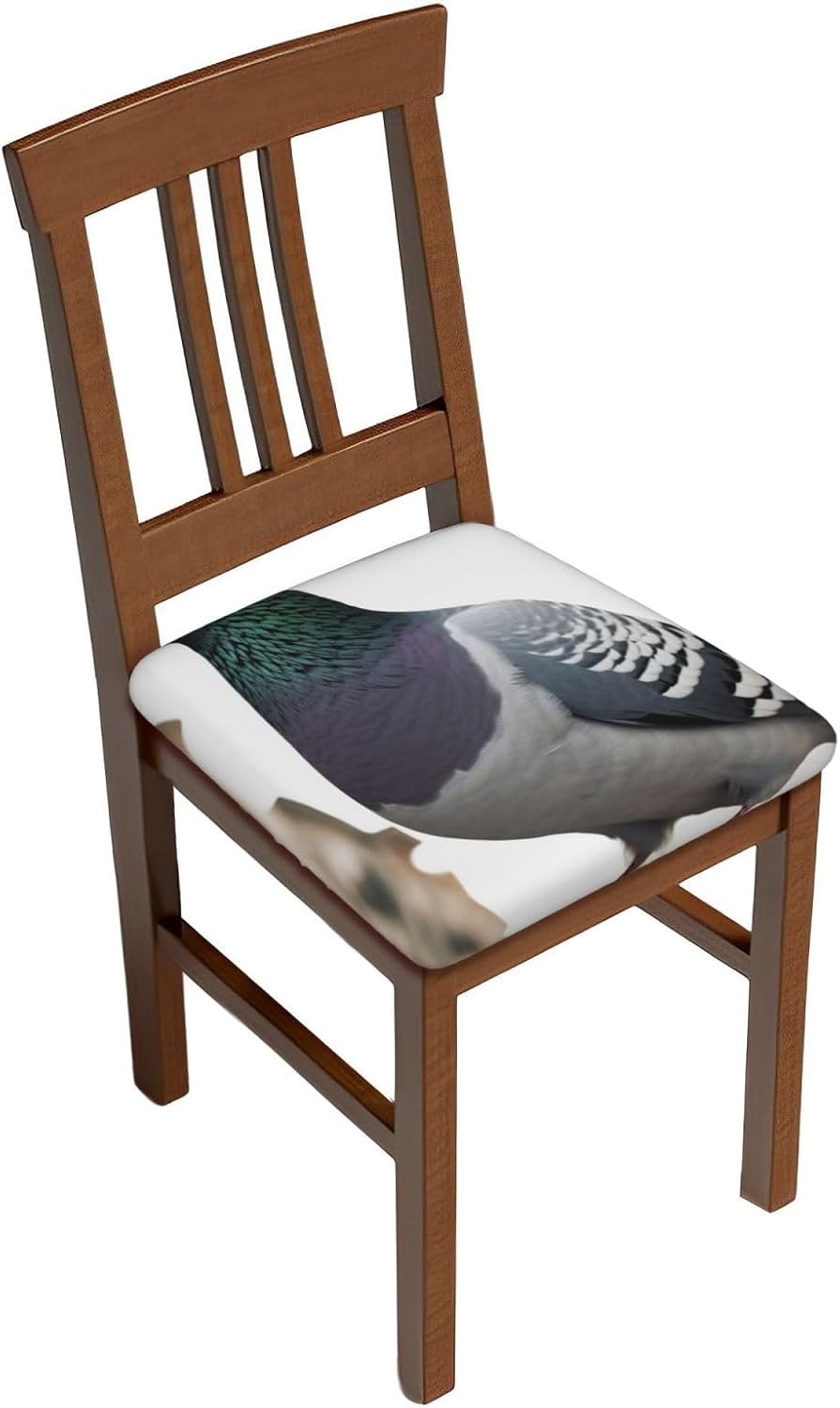 Pigeon Print Square Cushion Covers 6 Pcs Set Elastic Non-Slip Seat Cushion Slipcovers Pet Furniture Protectors for Chair, Sofa