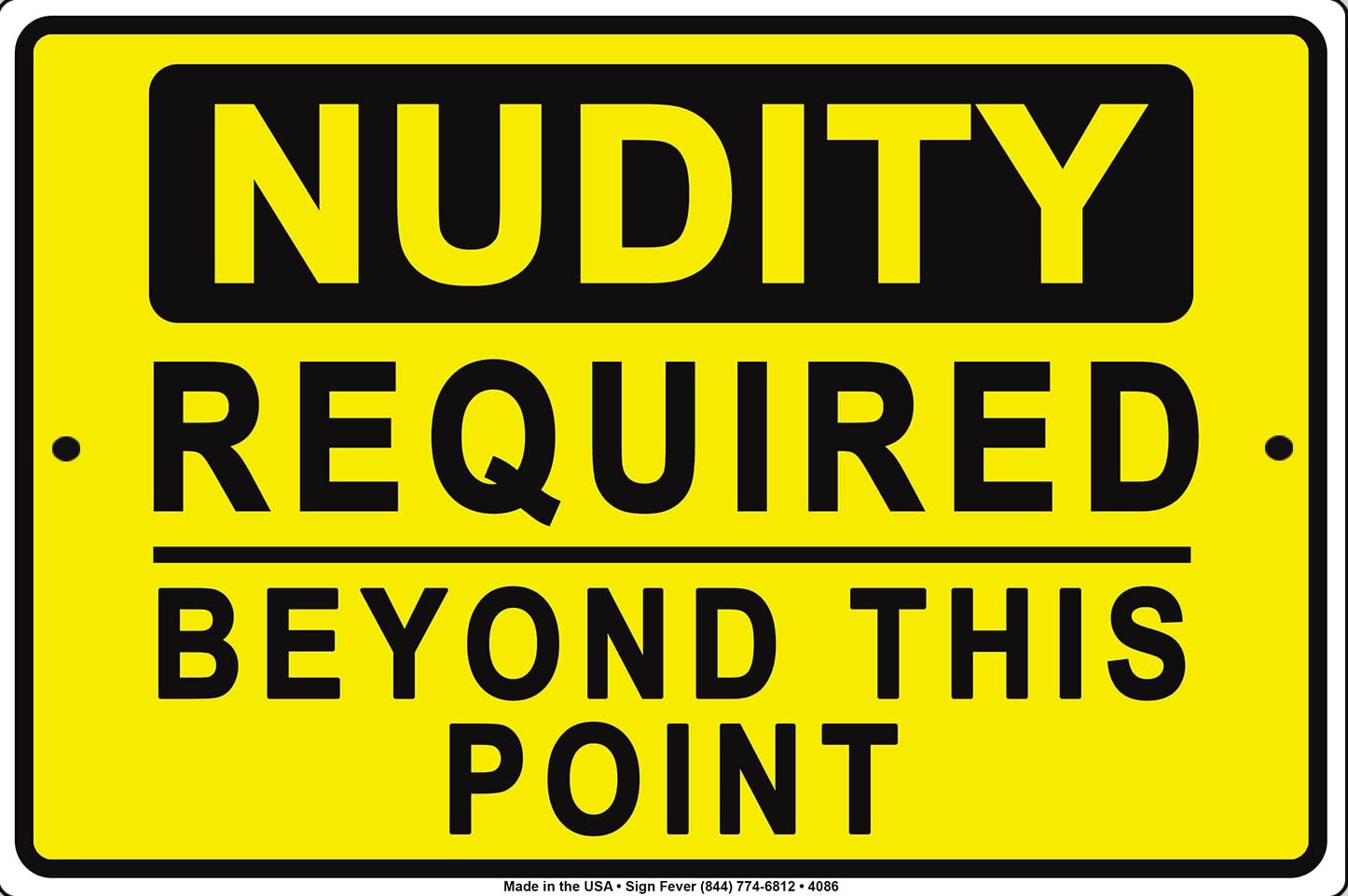 Nudity Required Beyond This Point Funny Alert Pool Novelty Metal Sign