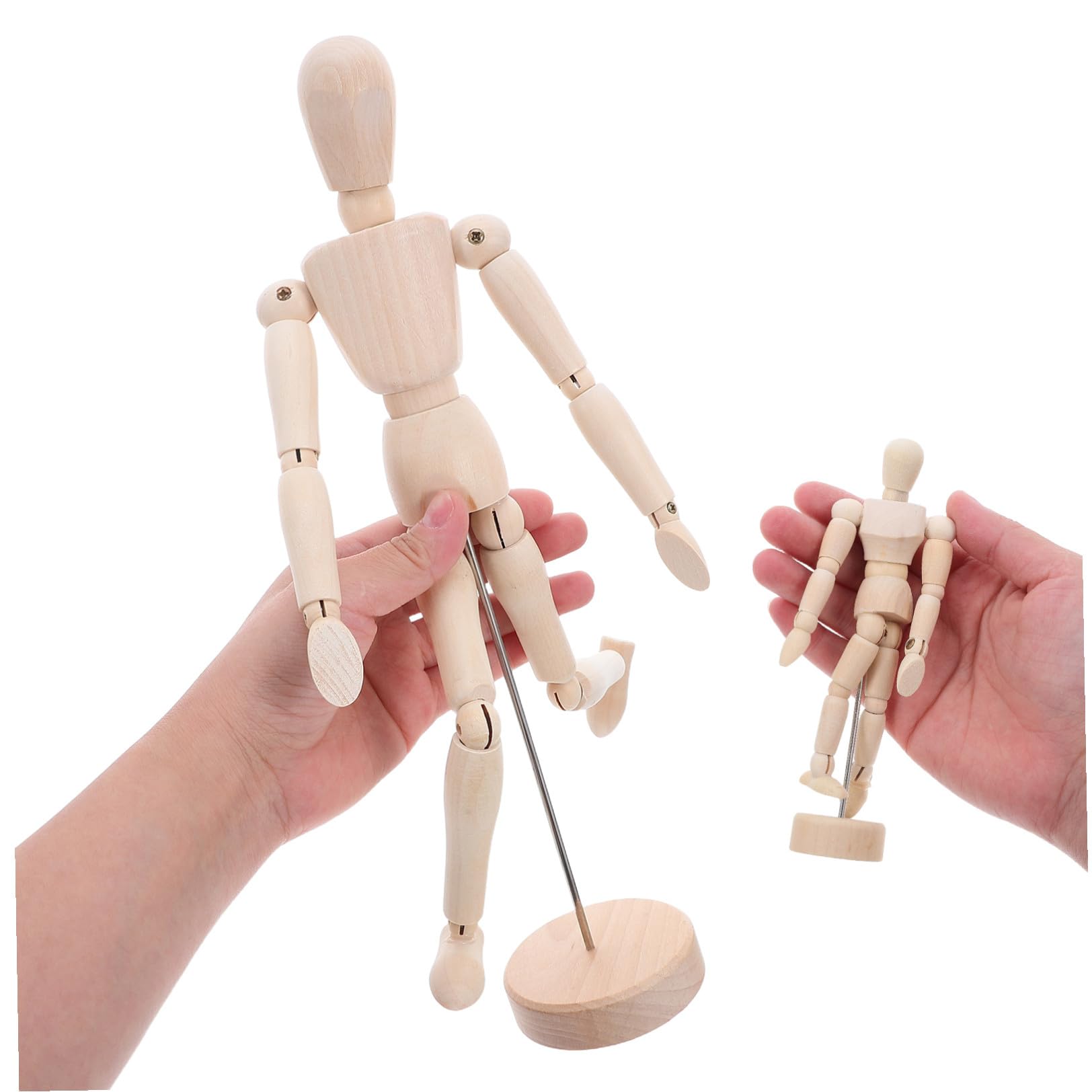FOMIYES Mannequin Articulé en Bois Pratique Multiangle 5 Pièces avec Support Stable, Articulation Précise pour Dessin Artistique Modèle pour Artistes et Étudiants en Art