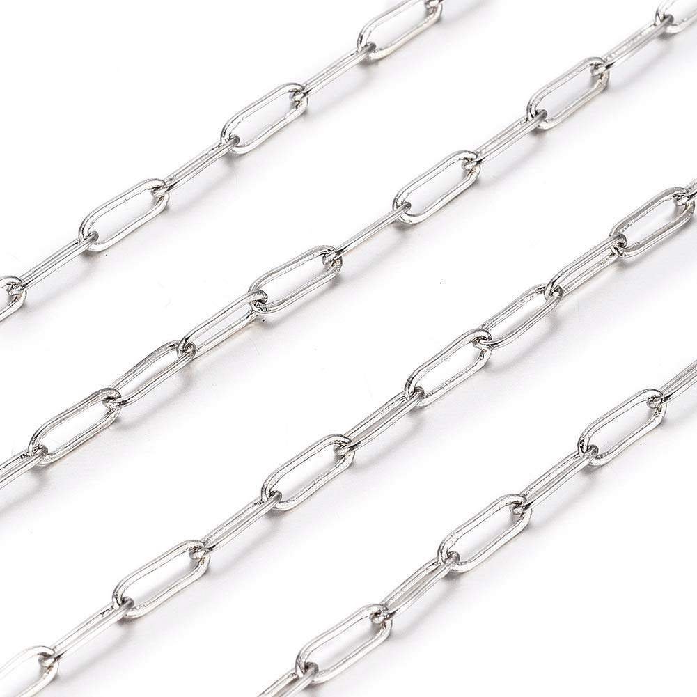 Chaîne Trombone Acier Inoxydable Doré 3,6 M – Maillons Ovales 4 Mm – Idéale Fabrication Bijoux DIY