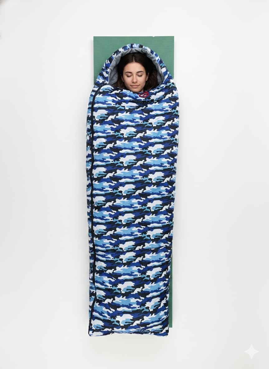 Endless Sleeping Bag Camping, Hiking and Trekking Travels (fauji Blue)-image-6
