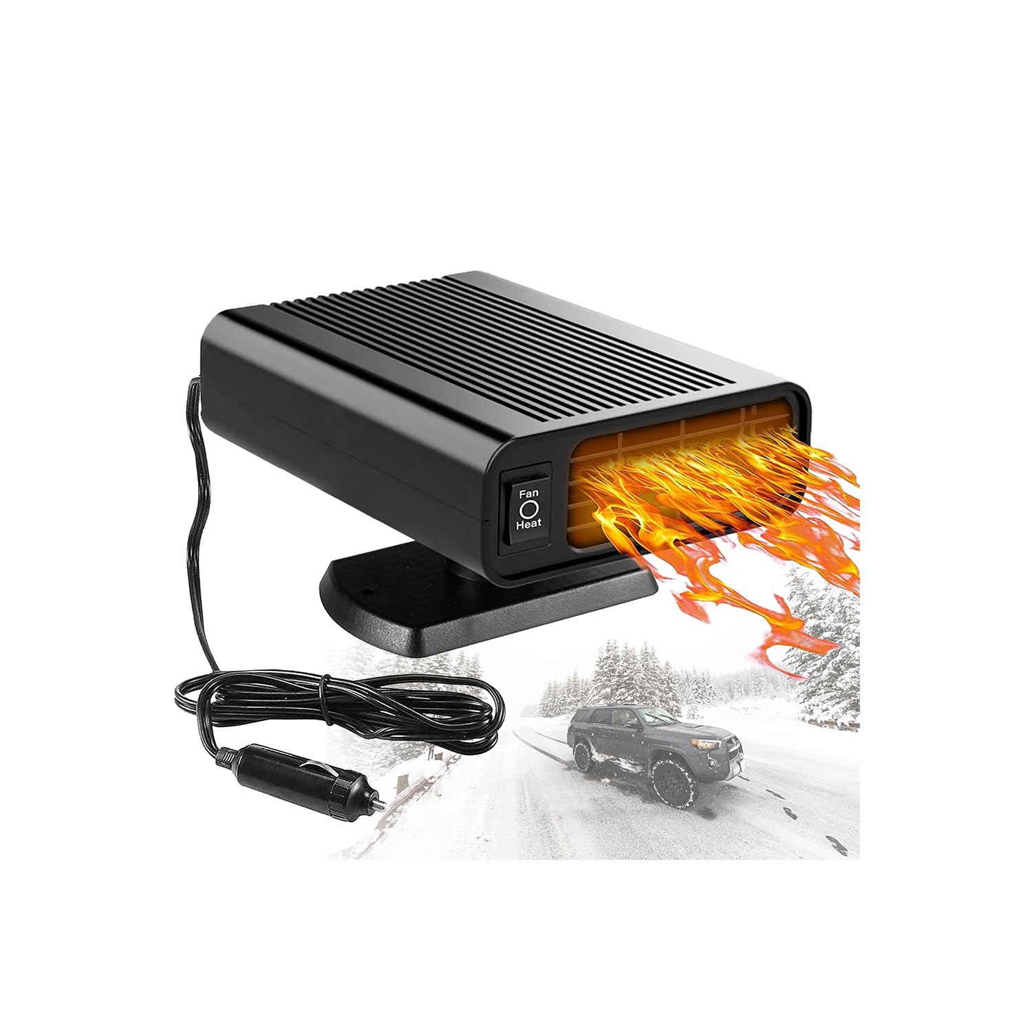 Showvigor Calentador de Coche, Calefactor Coche en Dos con Función de Refrigeración y Calefacción, Calefactor para Coche 12v Que se Puede Insertar en el Encendedor de Cigarrillos de para Automóviles