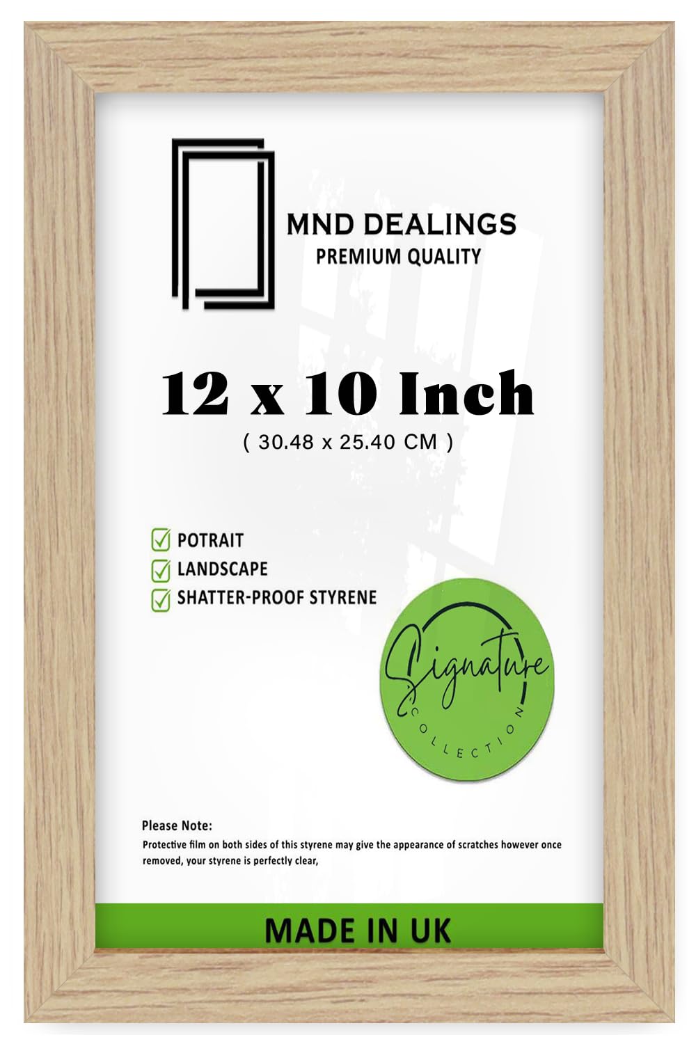 MND Dealings | Wood Finish Poster Frame (30.48 x 25.40 CM) MDF Wall Gallery Frame for Art, Home & Office, Perfect for Gift, Engineered Wood for Modern Interiors [ Oak ]