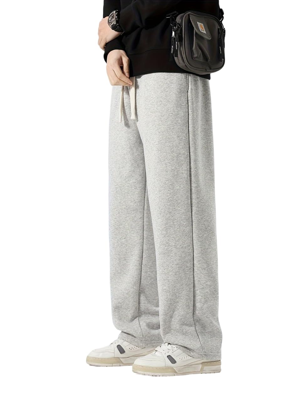 dockstreet Men's/Unisex Open Bottom Drawstring Pure Cotton Stretchable Baggy Jogger Pants-picture-12