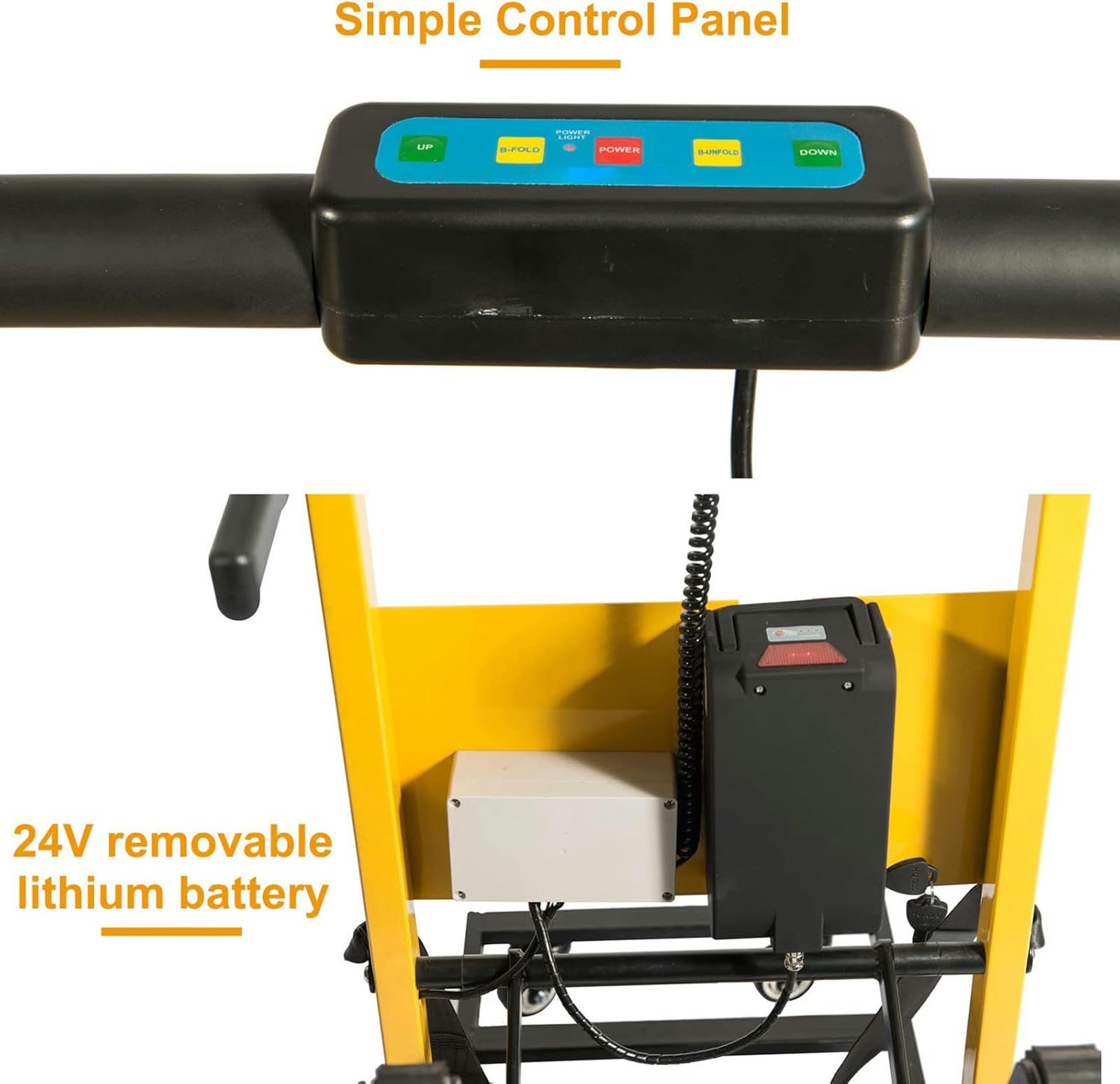 Carrello montascale Elettrico Carrello Elettrico Pieghevole e Carrello 200 kg, Carrello saliscale, sali/scendi Facilmente dalle Scale, Batteria Rimovibile~/