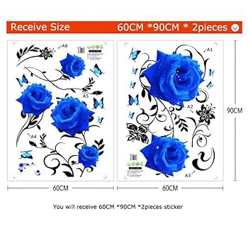 Adesivi Murali Rimovibili Rose E Farfalle - Decorazione Per Pareti Di Camera, Soggiorno E Divano