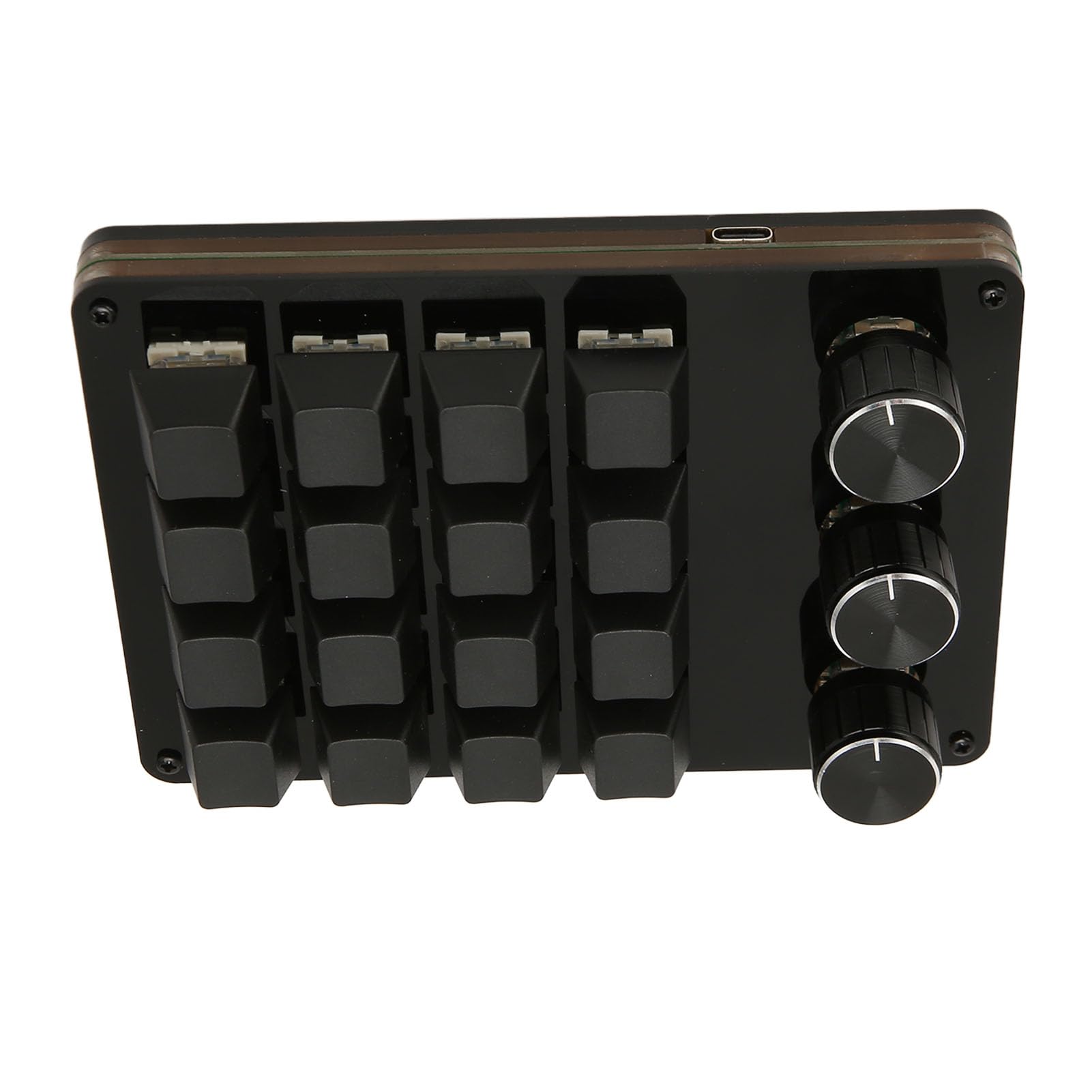 Semme Tasto con Quadrante Tastiera con Macro Ke Tastiera Meccanica a 16 Tasti con 3 Manopole Tasti Macro Programmabili Personalizzabili Interruttore Blu Sostituibile a Caldo per Giochi Uso in Ufficio