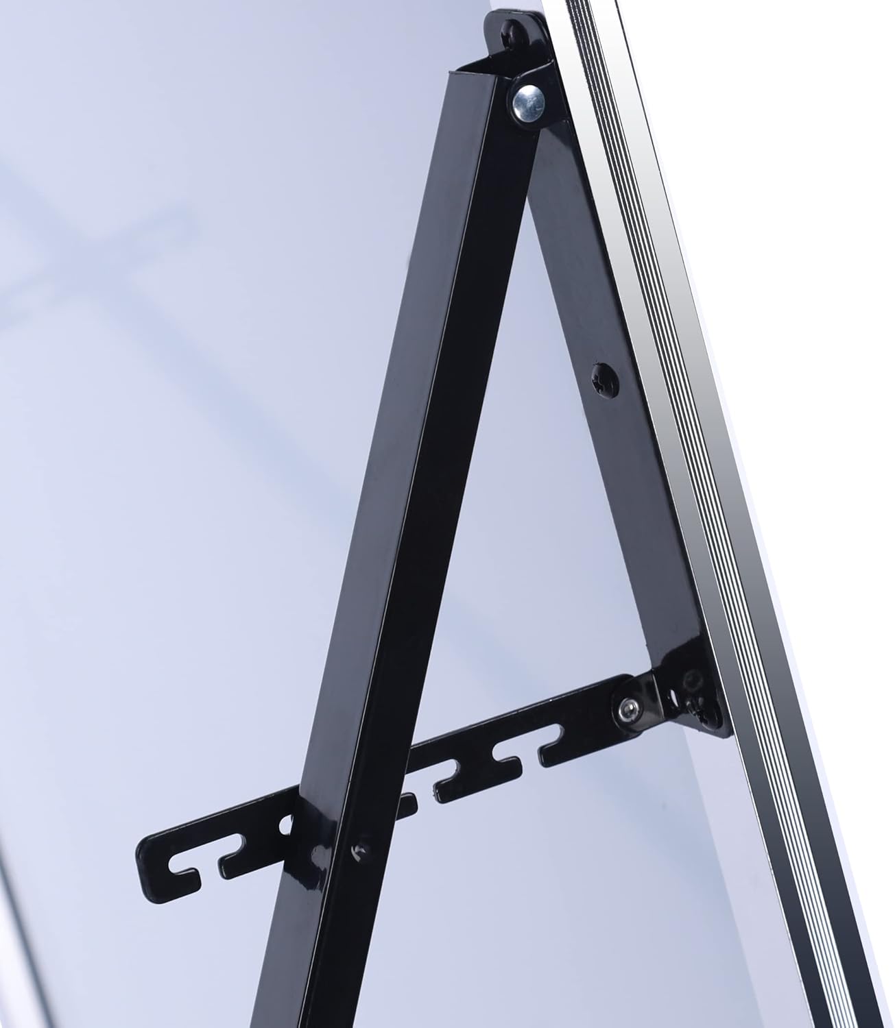 Silver 65 x 22 in Metal Stand Full-Length Mirror