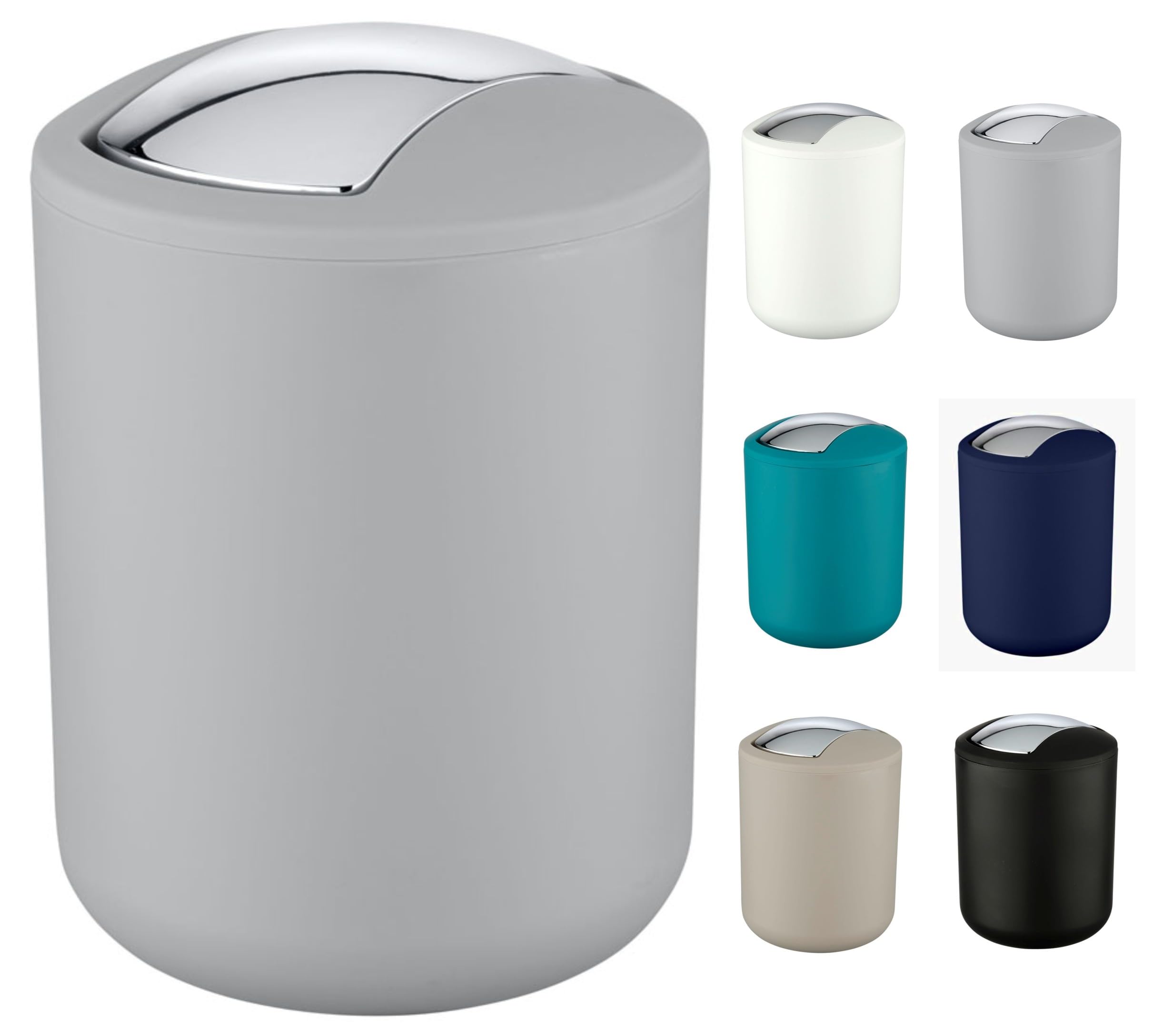 WK "Brasilia Matt Finish 6.5 Ltr Small Bin Bathroom Bin Bedroom