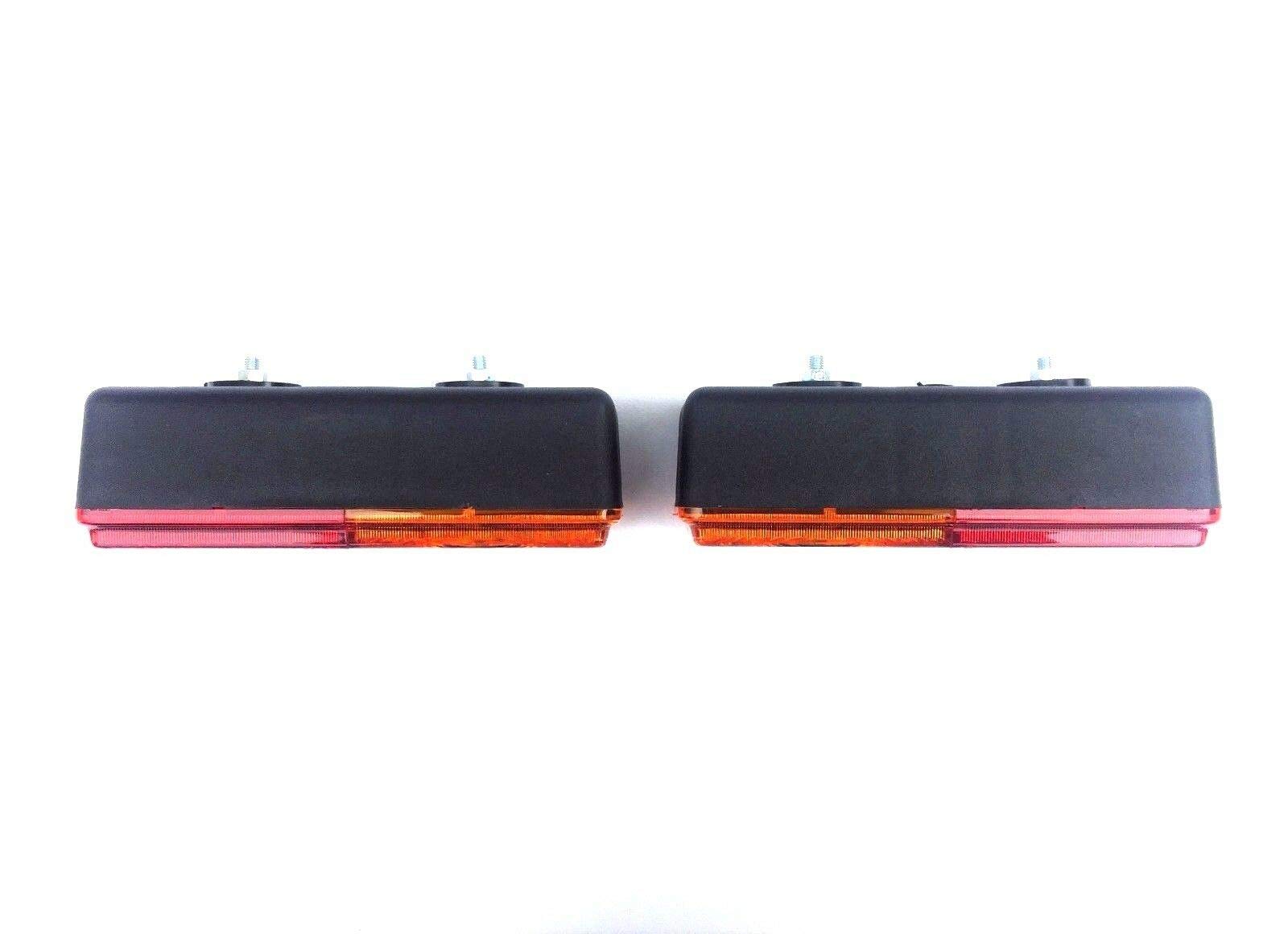 Fristom Incandescente Lot de 2 feux arrière pour tracteur, remorque, camion, remorque, remorque, 12 V, 24 V, 195 x 65, Noir,Rouge,jaune
