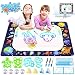 Growsland Water Drawing Mat Kids Toys Aqua Magic Doodle Mat Mess Free Coloring Educational Xmas Gift Toddlers Toy for 2,3,4,5,6 Year Old Girls Boys Space Theme Writing Painting 39.4" X 27"