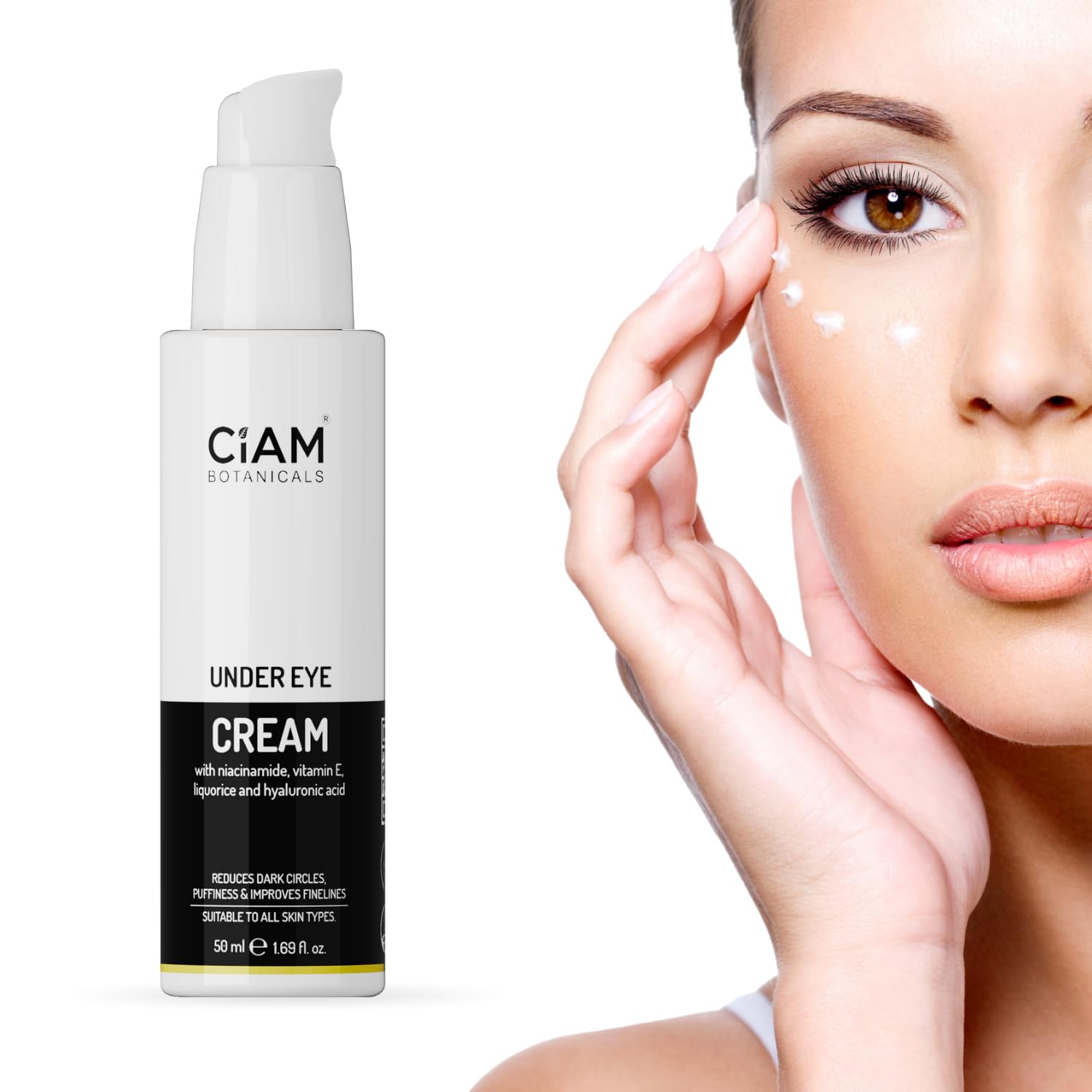Ciam Botanicals Under Eye Cream For Dark Circle 50ml Enriched With Niacinamide,Vitamin E,Liquorice & Hyaluronic Acid | Reduces Puffiness, Fine Lines,Wrinkes & Crow's Feet Suitable All Skin Types — Amazon image 3