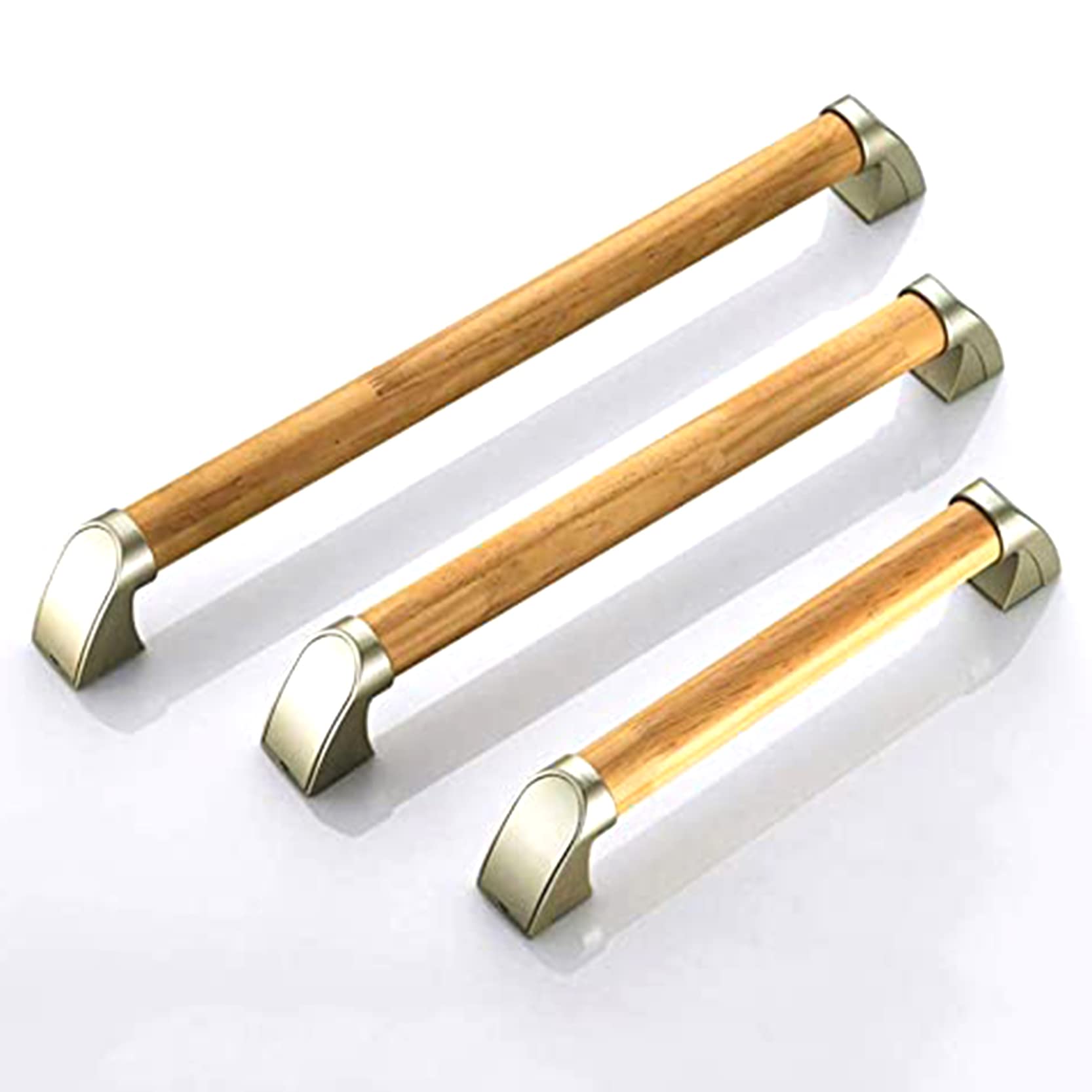 Barra de agarre de madera para baño, antideslizante, ayuda de seguridad para ancianos y discapacitados, montaje en pared oculto con accesorios de metal, 1 paquete