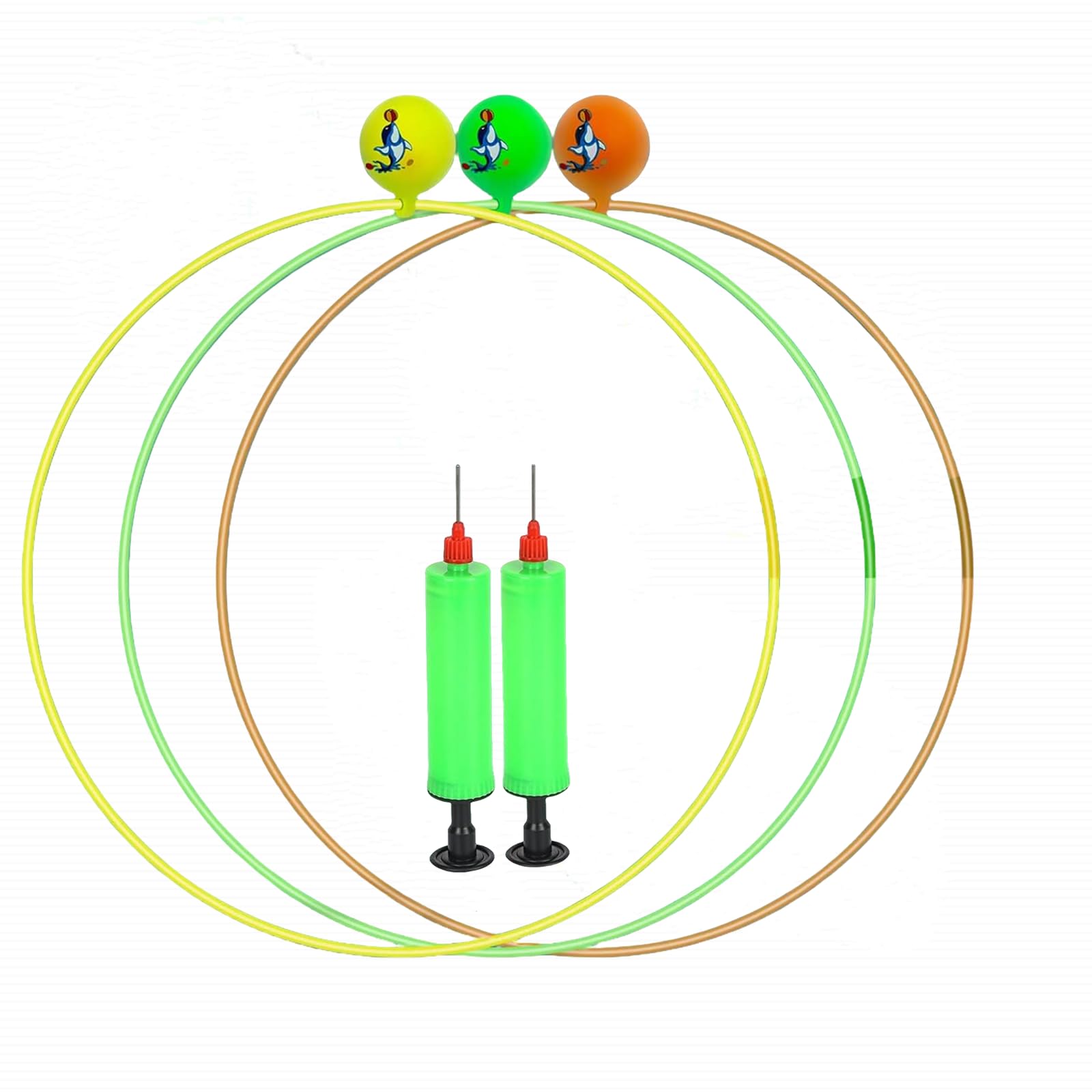 3 Pcs Diving Rings Floating Pool Swim Toys with 2 Inflators Fun Pool Game No Assembly Required Summer Swim Through Underwater Training Pool Toys for Kids and Adults