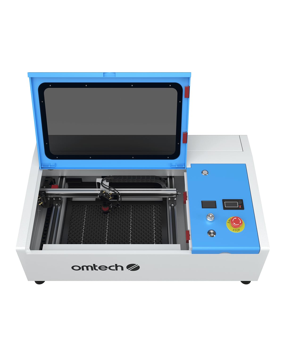 OMTech K40+ Grabador Láser CO2, 30 X 20 CM, 40W Máquina de Grabado Láser con Cabezal Láser Ajustable, Asistencia de Aire, para Vidrio, Madera, Más (30 X 20 CM)