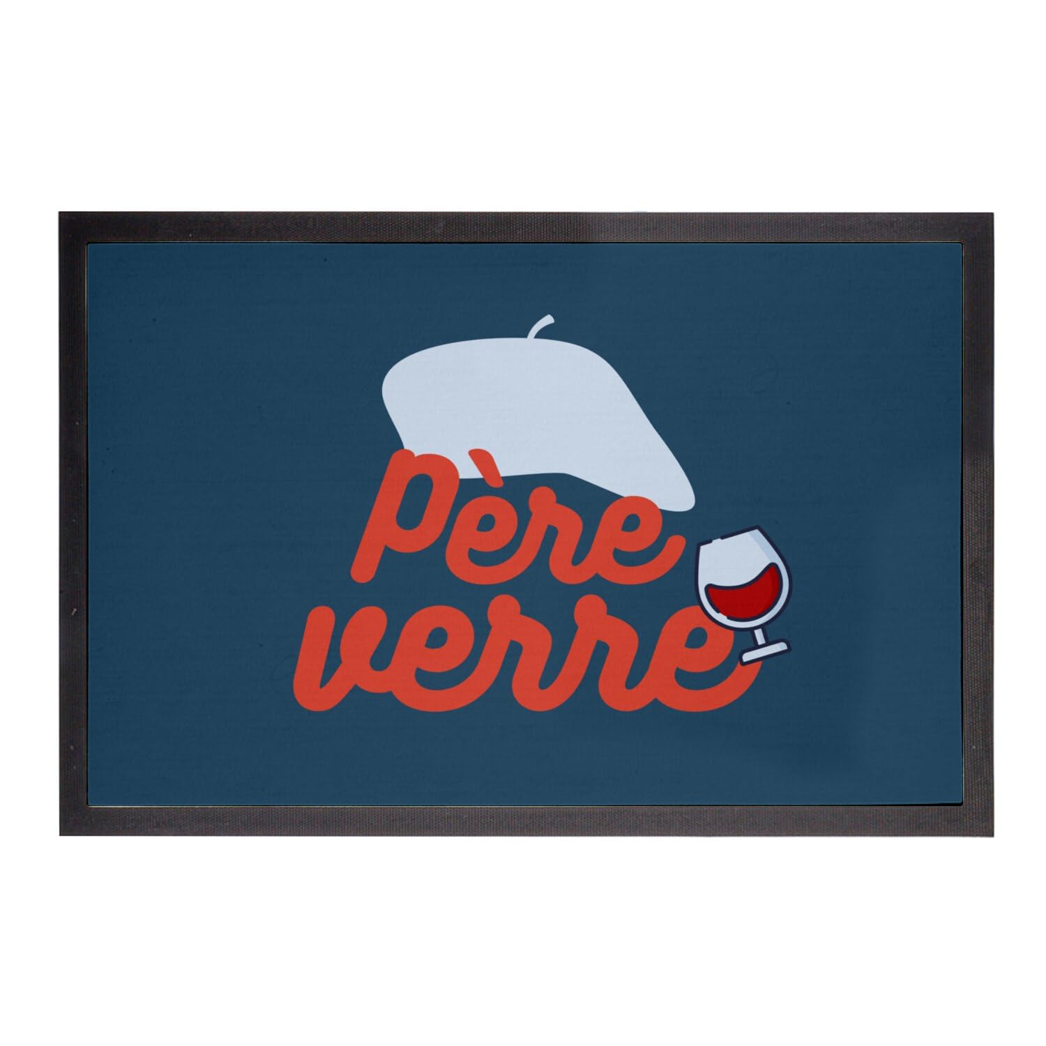 Paillasson bleu humour alcool et vin - Tapis de porte original entrée 75x50cm
