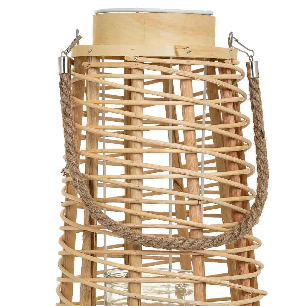 Farol portavelas de ratán marrón d26,5x56