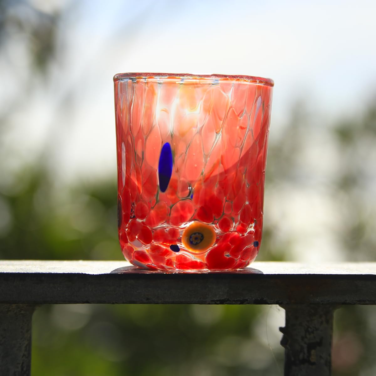 Gocce di Murano Lot de 6 verres à liqueur Shot précipitations arc-en-ciel fabriqués à la main selon la tradition des artisans de Murano colorés emballage verres élégants et précieux fabriqués en