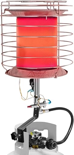 COSTWAY Calentador de propano de 360 grados, calentador de propano portátil de 35,000 a 42,000 BTU con apagado de seguridad e interruptor de vuelco,