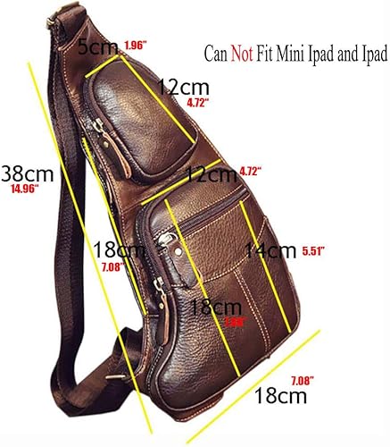 Miniatura 7 de Mochila estilo bandolera de piel para hombres y mujeres bandolera de hombro al pecho mochila de uso diario para viajes al aire libre campamento