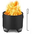27 inch Low Smoke Outdoor Mini Fire, Outdoor Stainless Steel Smokeless Fire Pit, for Backyard, Camping, Picnics, with Firehook