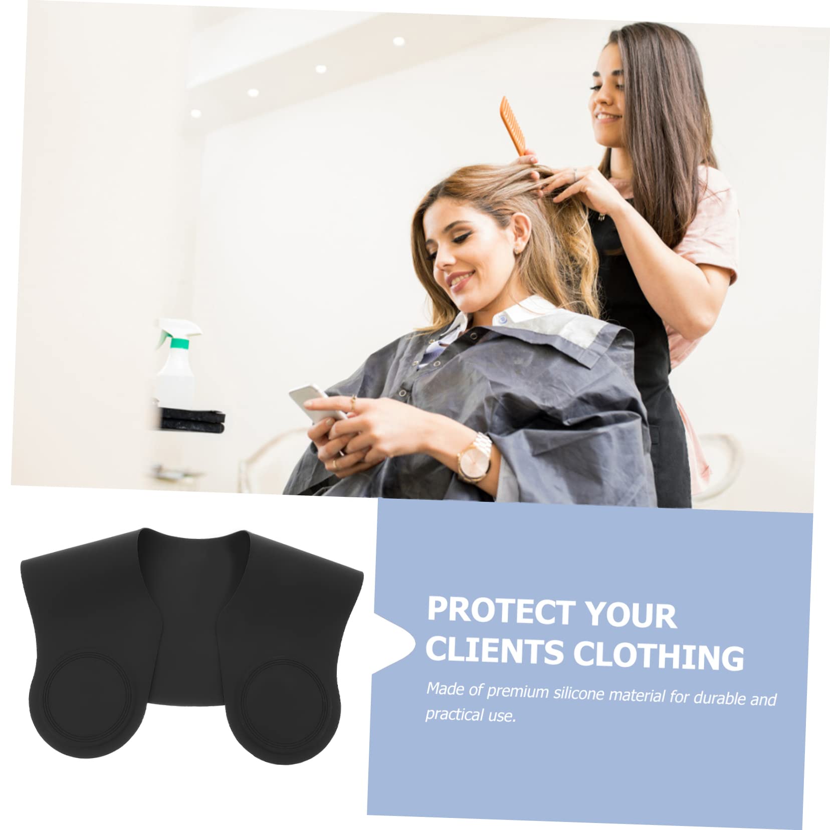 FRCOLOR Coiffeur Schneidekragen Schürzen Für Erwachsene Schneidkragen Für Friseur Haarschneidekragen Haarunterlage Latzschal Friseurbedarf Kragen Schwarz Farbschale Friseur