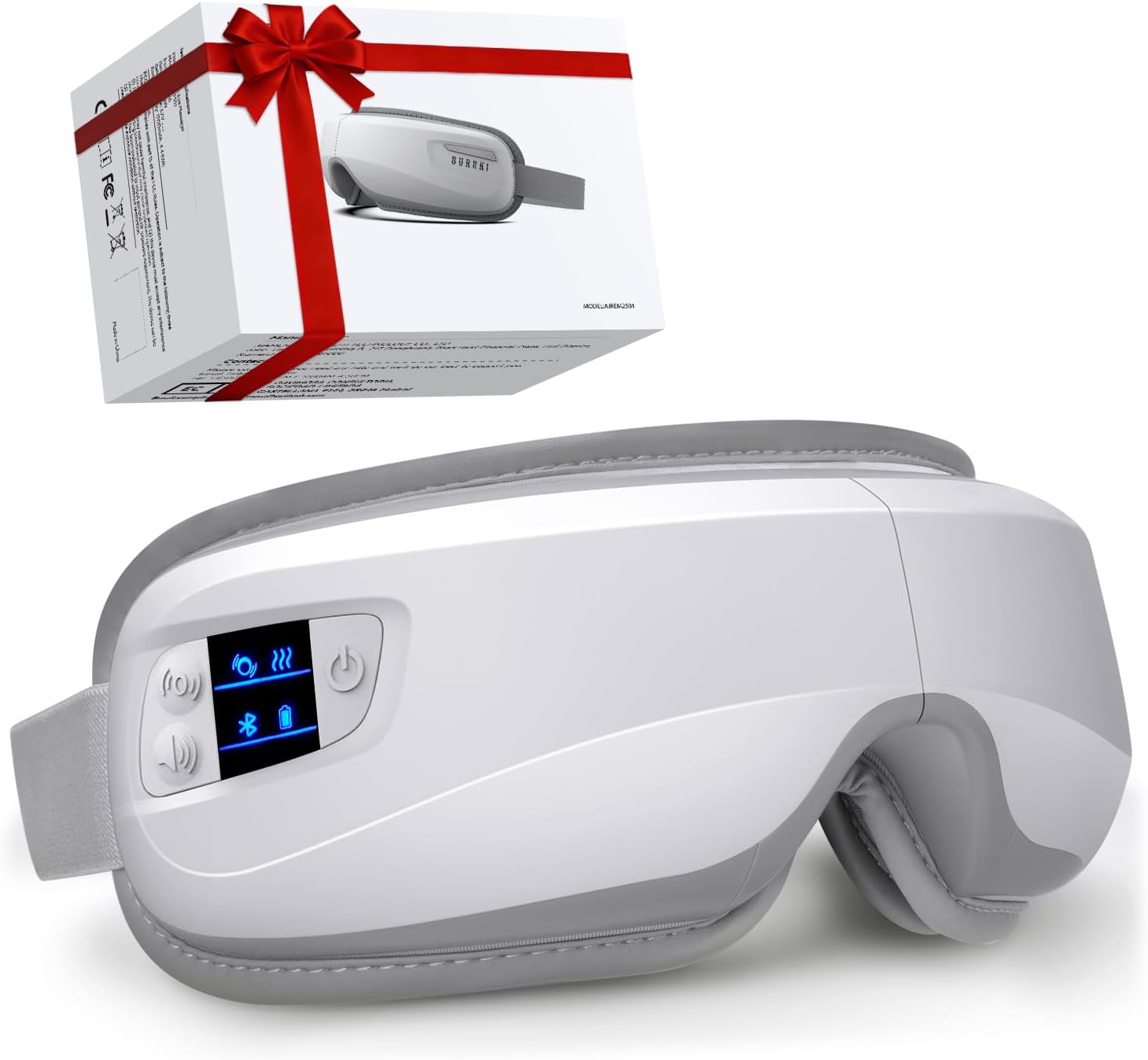 Eye Massager with Heat & Bluetooth Music, Mothers Day Birthday Gifts for Mom Women Men Her, Heated Eye Mask for Migraines Relief, Reduce Strain, Headache Relief and Improve Sleep, Eye Care Device