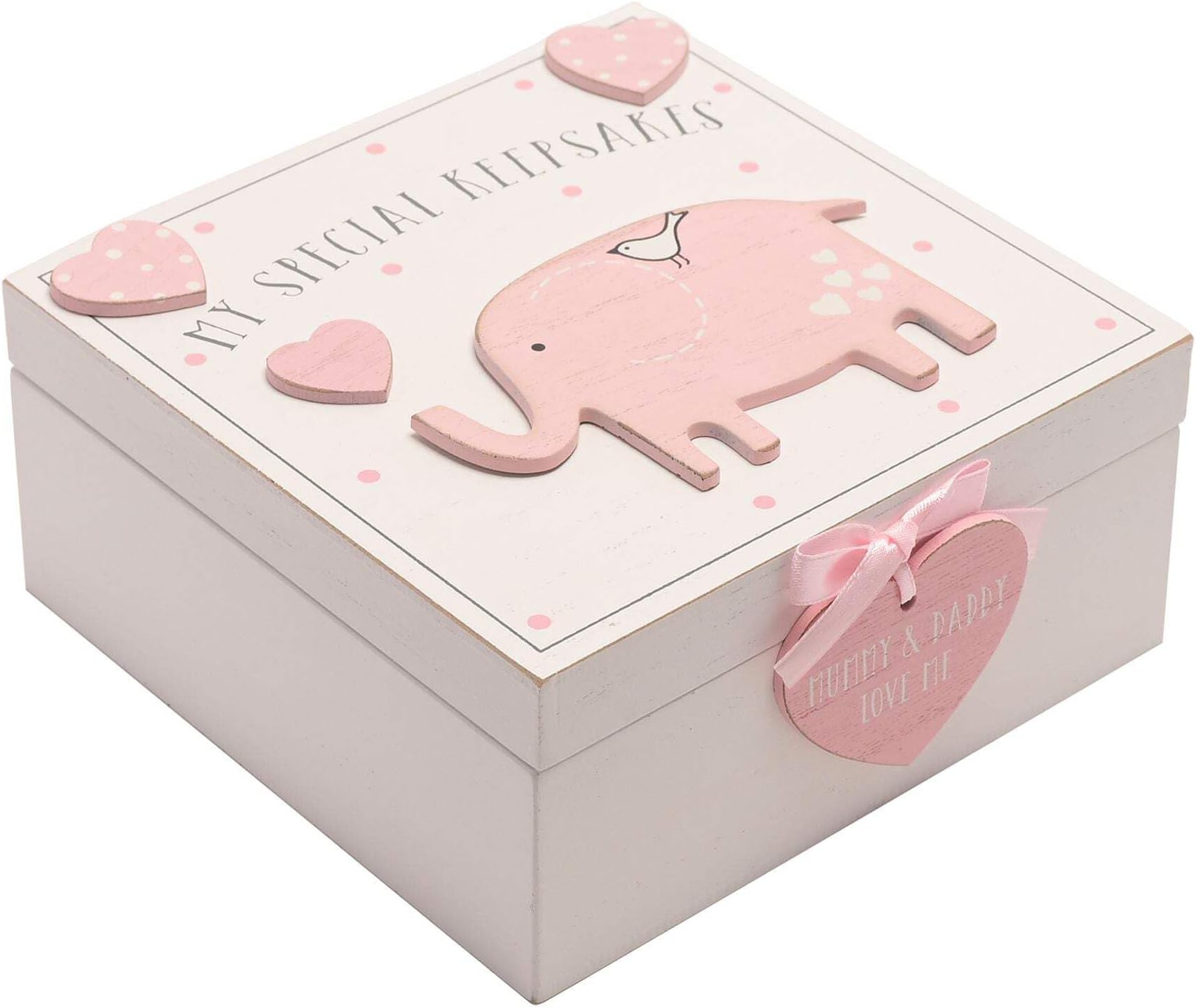 Always Present Baby Girl wooden Memories Keepsake Box Vintage Style