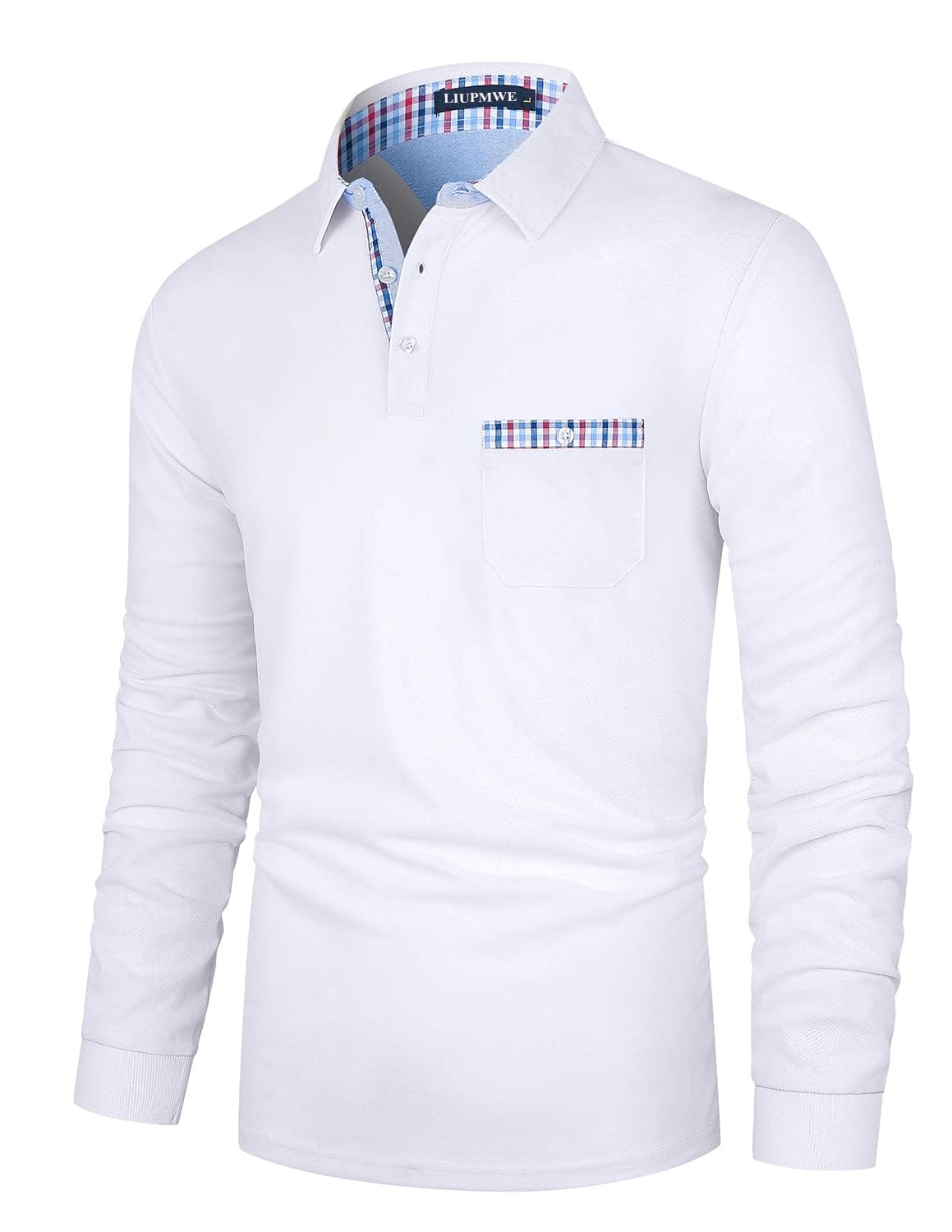 LIUPMWE Maniche Lunga Polo Uomo Pure Cotone Classic Basic Comfort Fashion Sport Top