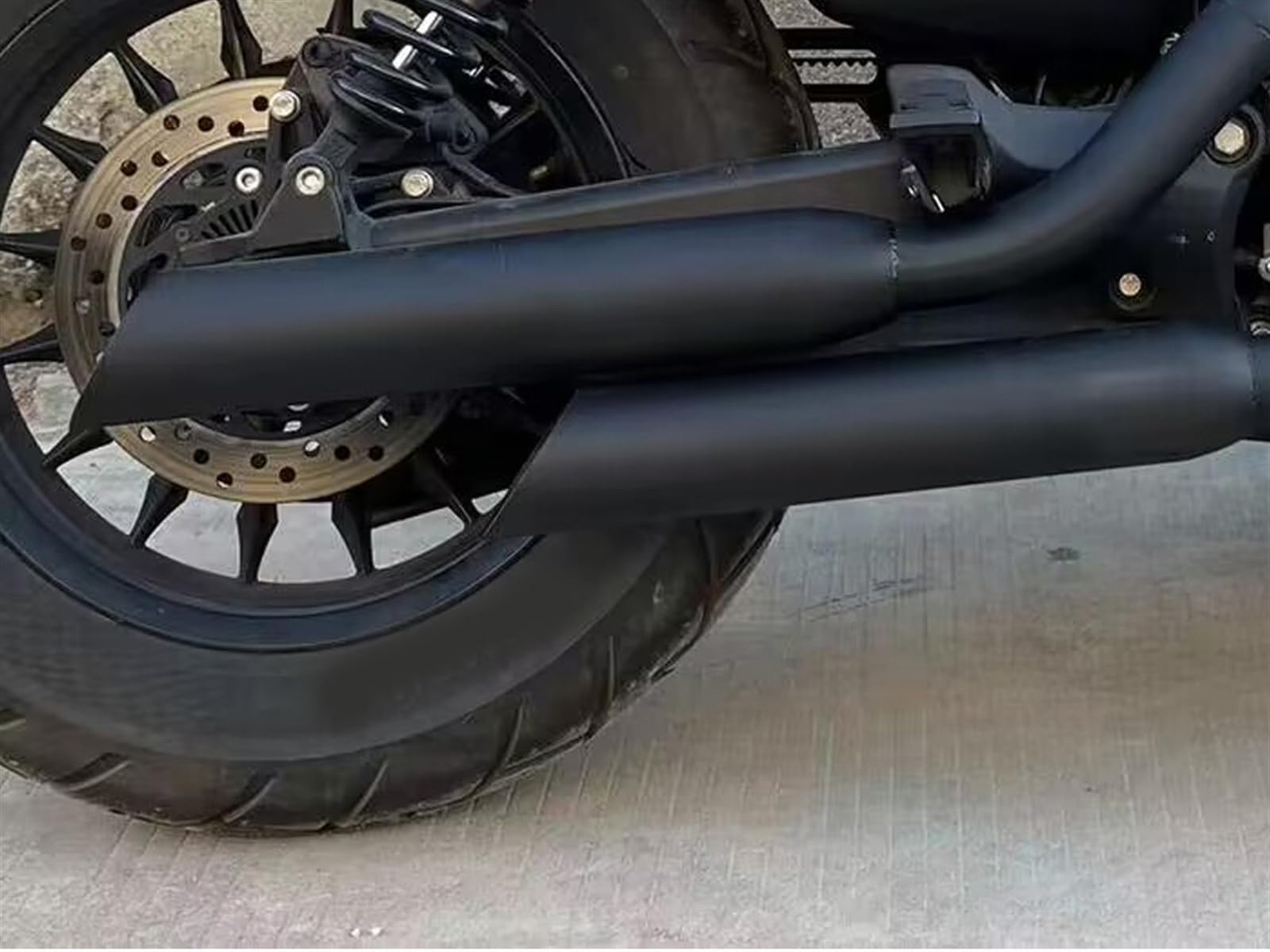 ZIAYI Silenziatori Silenziatori per Tubi di Scarico Moto in Acciaio Inossidabile per Keeway V-Cruise 125 (Color : Nero)