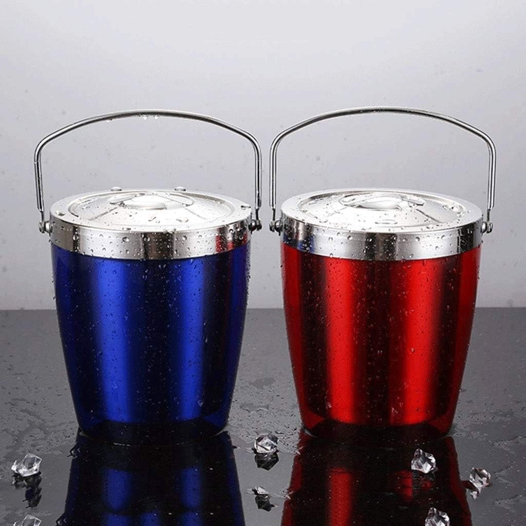 Cubitera Botella Vino Cubo de Hielo Cubo de Acero Enfriador de Botellas de Acero Inoxidable de Pared Enfriador de champán, Vino, Enfriador de Cerveza para Fiestas Asas de Transporte