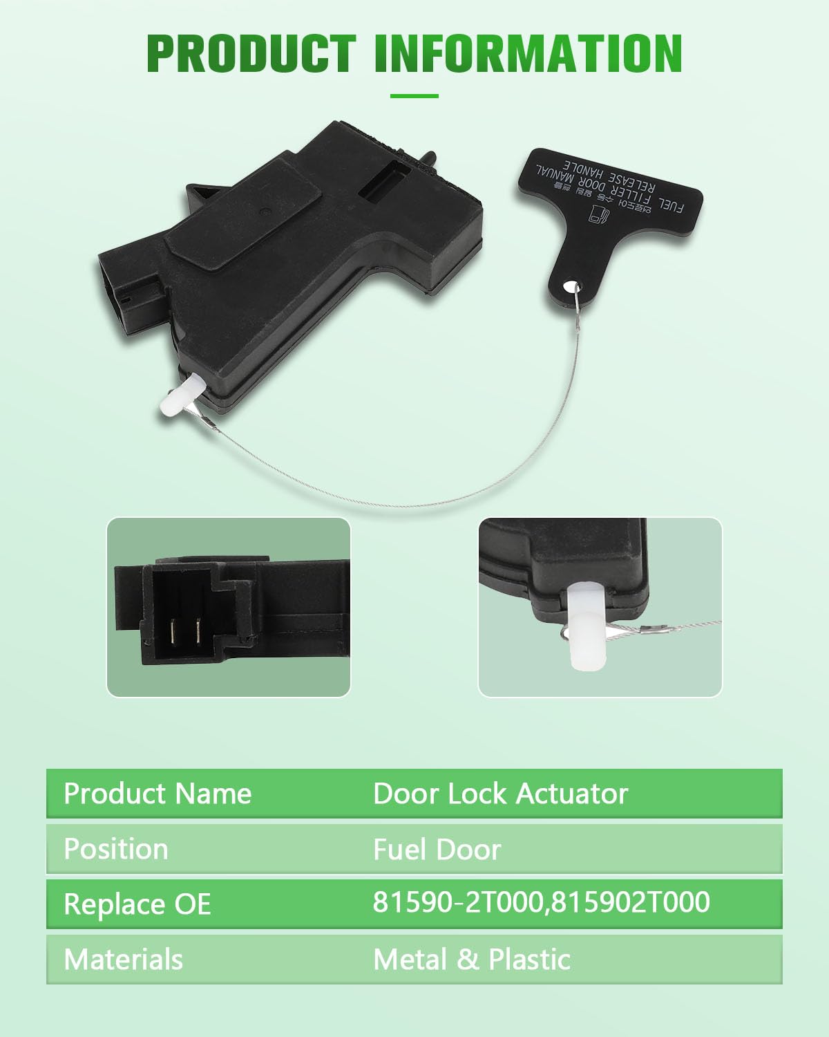 SCITOO Car Door Lock Actuator Fuel Door Door Lock Latch Actuator Compatible for 2011-2020 for Kia Optima 81590-2T000 815902T000