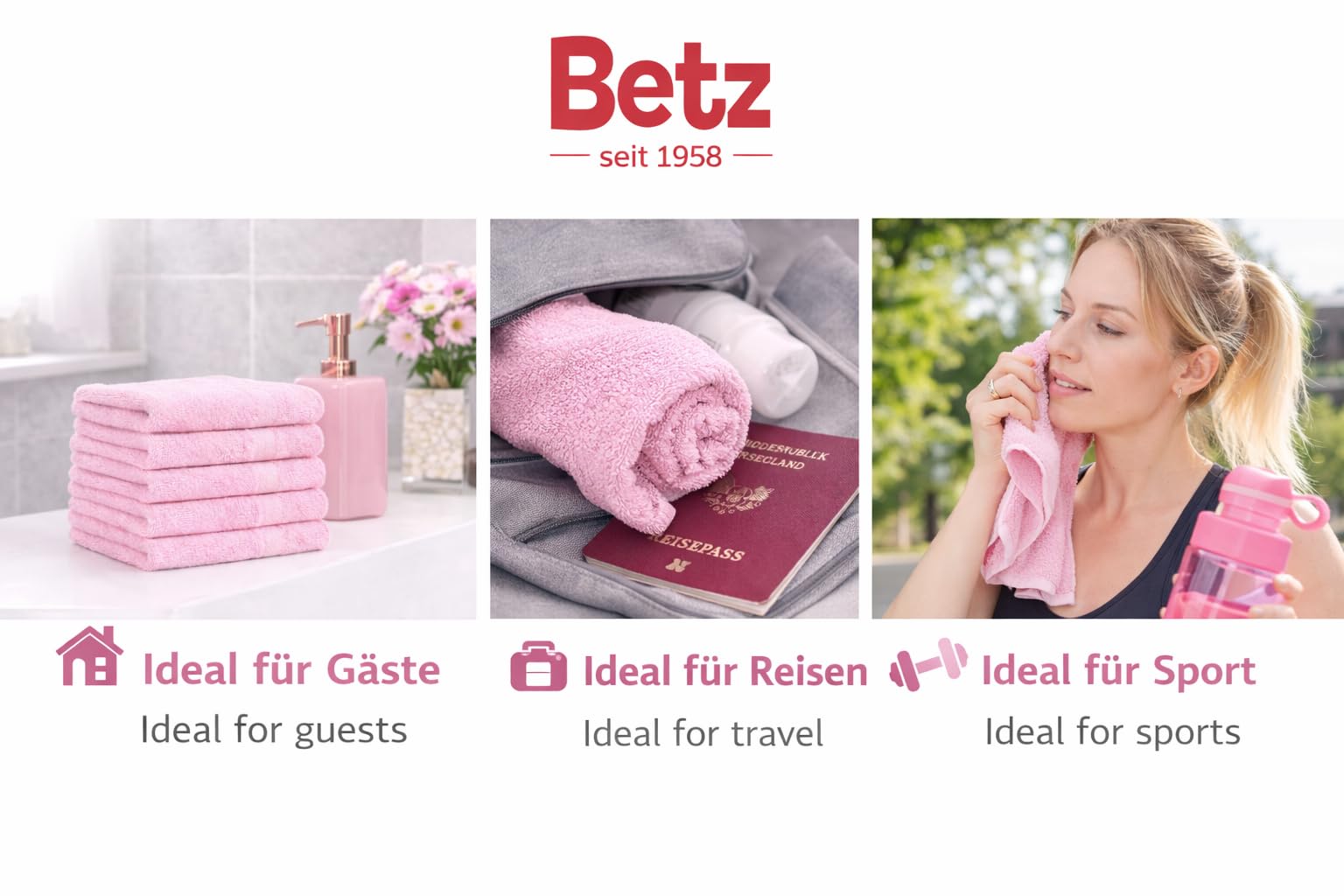 Betz 12 asciugamani per ospiti Palermo 100% cotone misure 30 x 50 cm rosa
