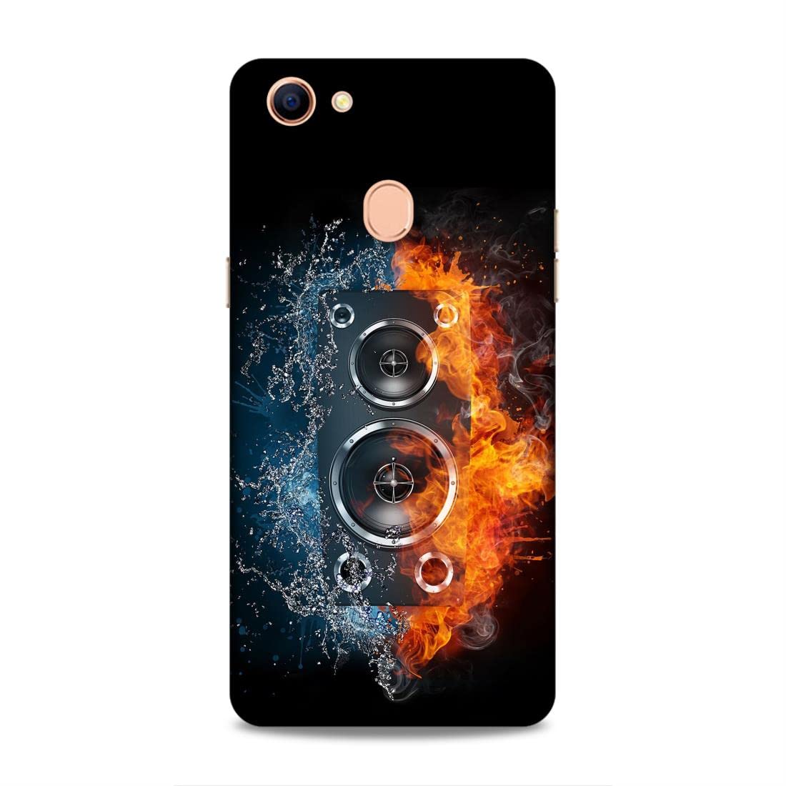ragy Printed Mobile Hard Back Cover & Case Compatible for Oppo F5 / F5 Plus | Music Love, DJ, Speaker, Fire, Ice -683