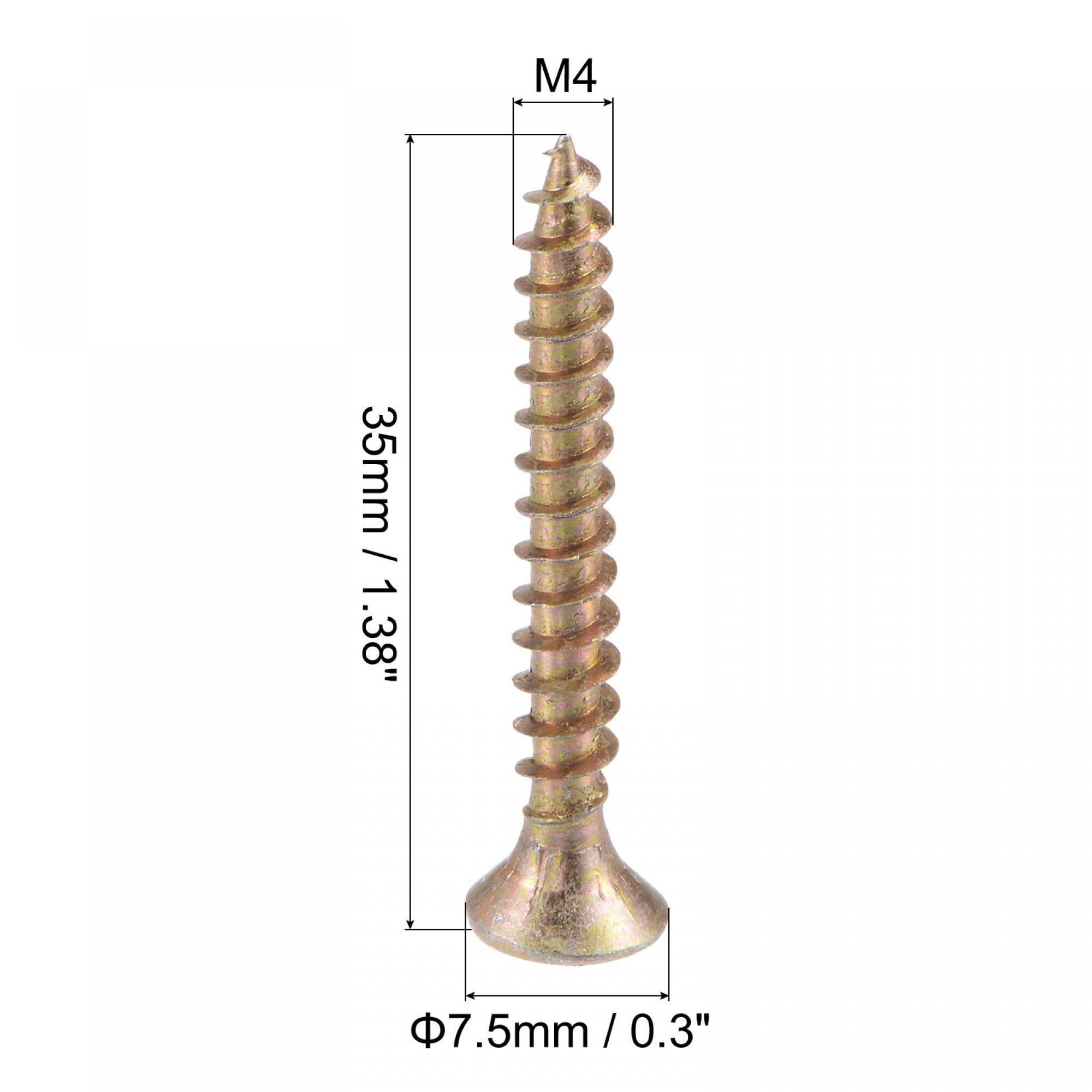 Lot De 200 Vis à Bois Cruciformes M4 X 16mm (tête Plate, Zinguées) - Uxcell