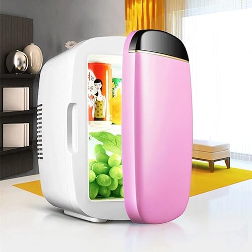 Mini Fridge Mini Fridge Cooler & Warmer 6L Capacity, Compact, Portable And Quiet For Car Home Office Dorm Skincare Cosmetics(ColorWhite) (Pink)