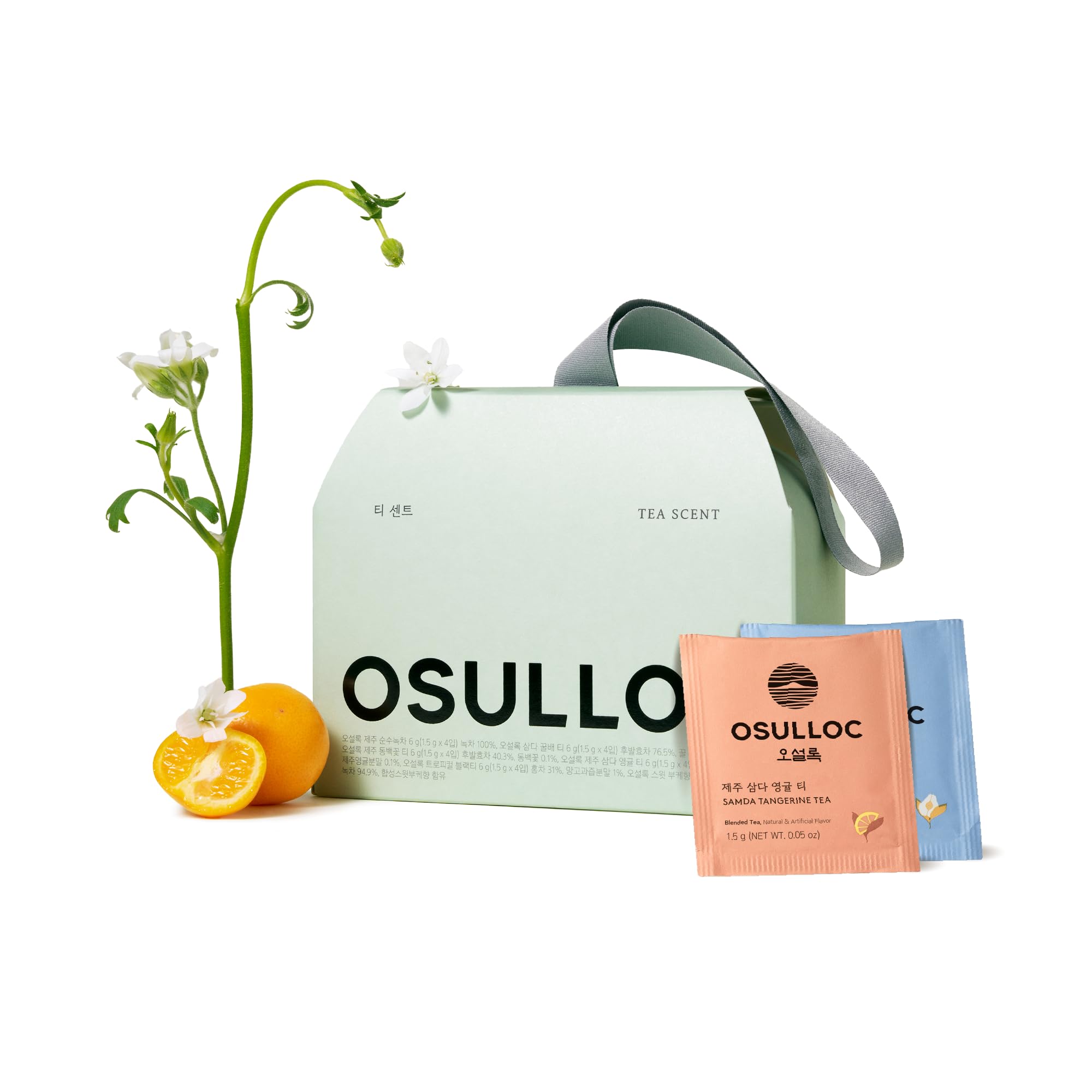 Osulloc TEA SCENT Gift Set (24 count, 6 flavors x 4 ea), Uniquely Packaged Tea Sampler - Self Care Gift Box, Premium Organic Pure & Blended Tea from Jeju