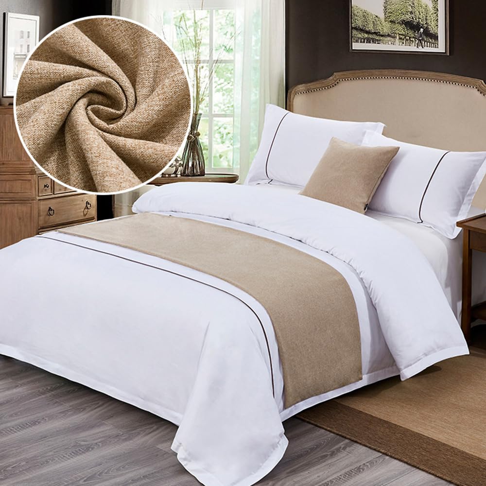QRGMKL New Bed Runner Bedspread Premium Bed Scarf European Style Hotel Bedroom Home Bedding Protector Bed Runners and Matching Cushions-N||210X50cm for 1.5m Bed