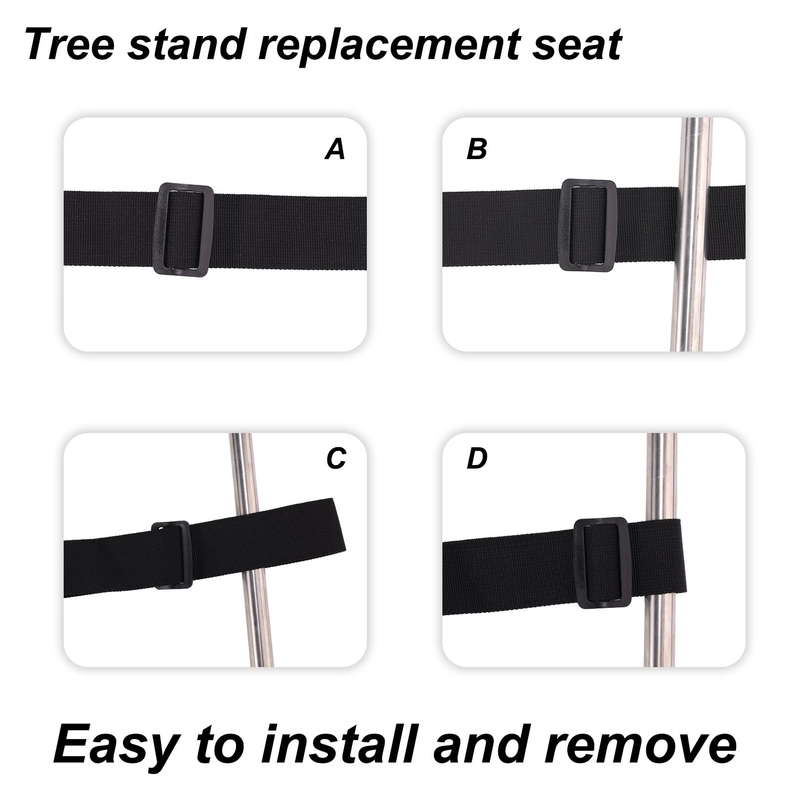Lyreh Universal Asiento Soporte Árbol Reemplazo, 40x29cm Cojín Asiento Ajustable para Soporte Árbol Soportes Lock-On Accesorios Caza Puestos Elevados para Escaleras Trepar