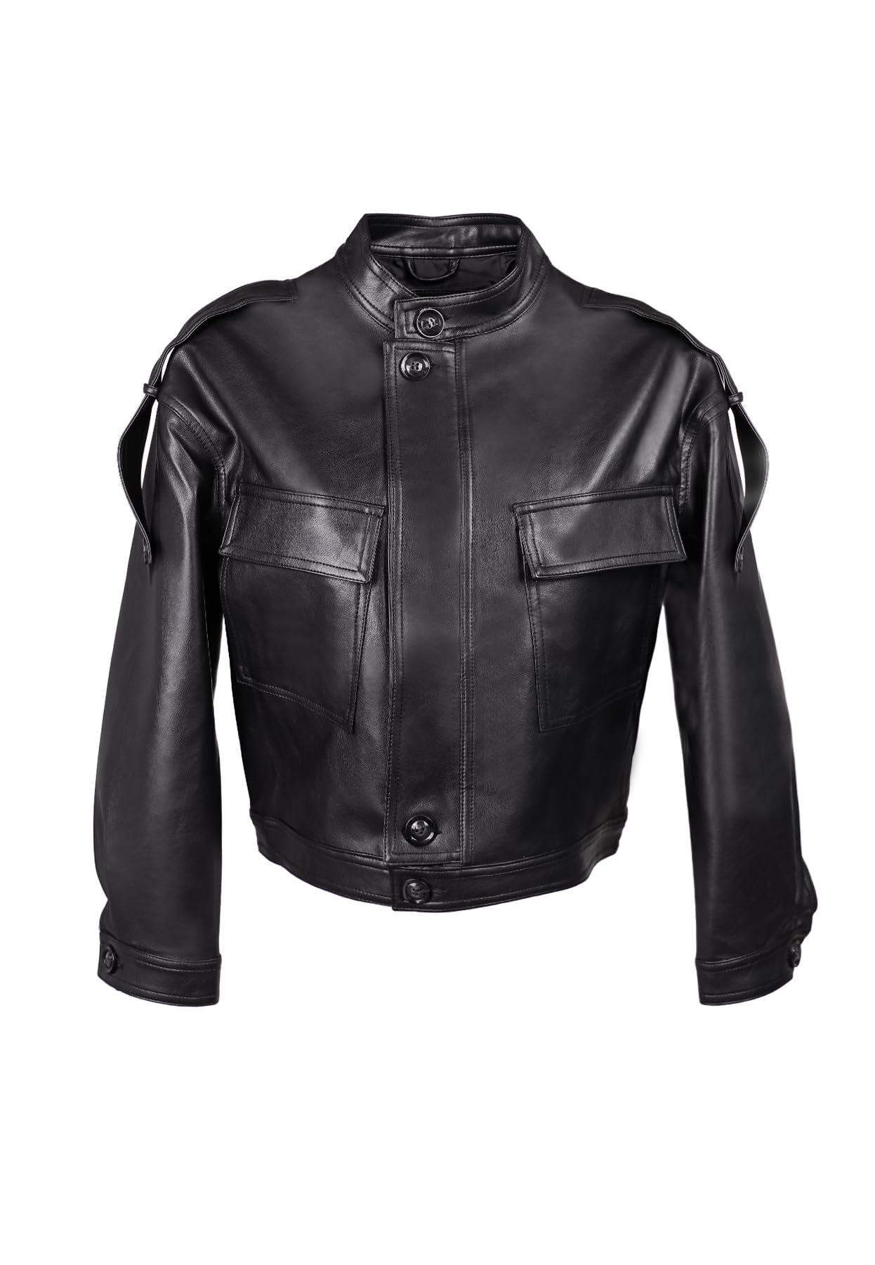 QUEEN HELENA Giacca di Pelle Leggera Giacchetta Biker Giubbino Corto Casual Donna Y4007