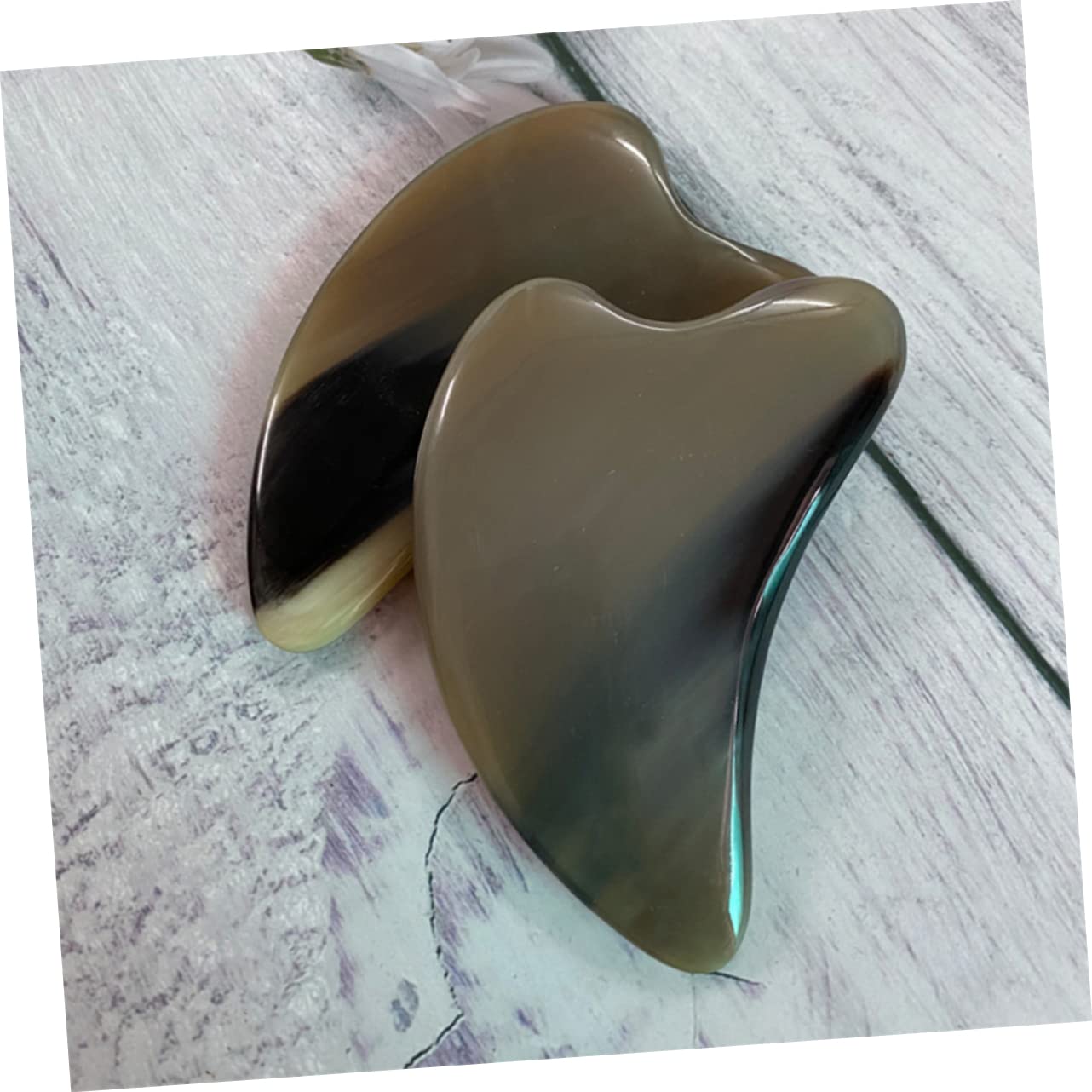 FOMIYES 4 Piezas Tablero De Raspado Triangular Guasha Suministros Herramientas Del Hogar Masajeador De Cuerpo Músculo Piedra Rostro La Cara Viajar Cuernos Herramienta Auxiliar