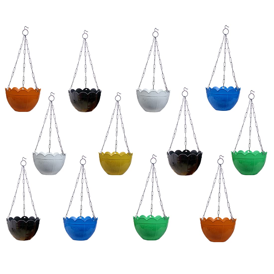 TechHark Plastic Planter Pot with Chain, Red, Off-White, Green, Yellow, Purple, Orange, Standard, Pack of 12 (B08ZT39V8D) Amazon Price History, Amazon Price Tracker