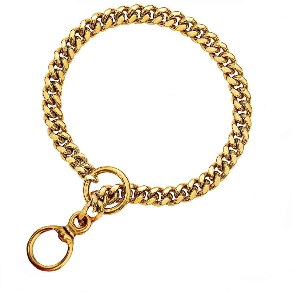 Fondle Dog Collar Chain, Brass Golden Chrome Plated Dog Collar for Small Size Dogs Golden Choke Chain ( Length 18 Inch ) (B0BFM2J7NN) Amazon Price History, Amazon Price Tracker