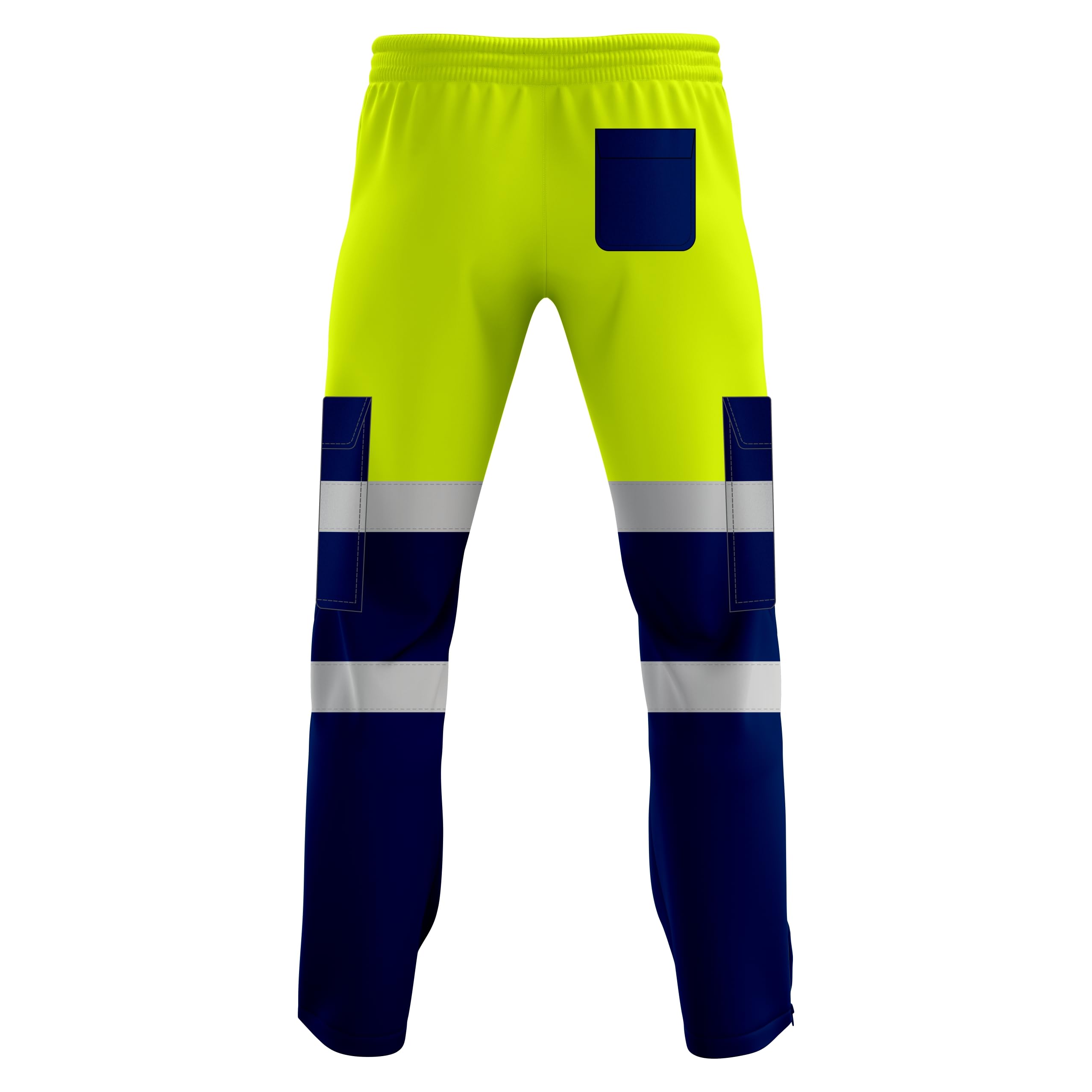 mymixtrendz Pantalon de jogging bicolore haute visibilité pour homme avec bande réfléchissante