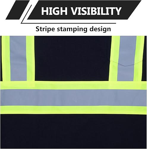 Miniatura 5 de VENDACE Camisas de seguridad para hombre, paquete de 3 camisetas reflectantes de alta visibilidad de manga corta para trabajo de construcción