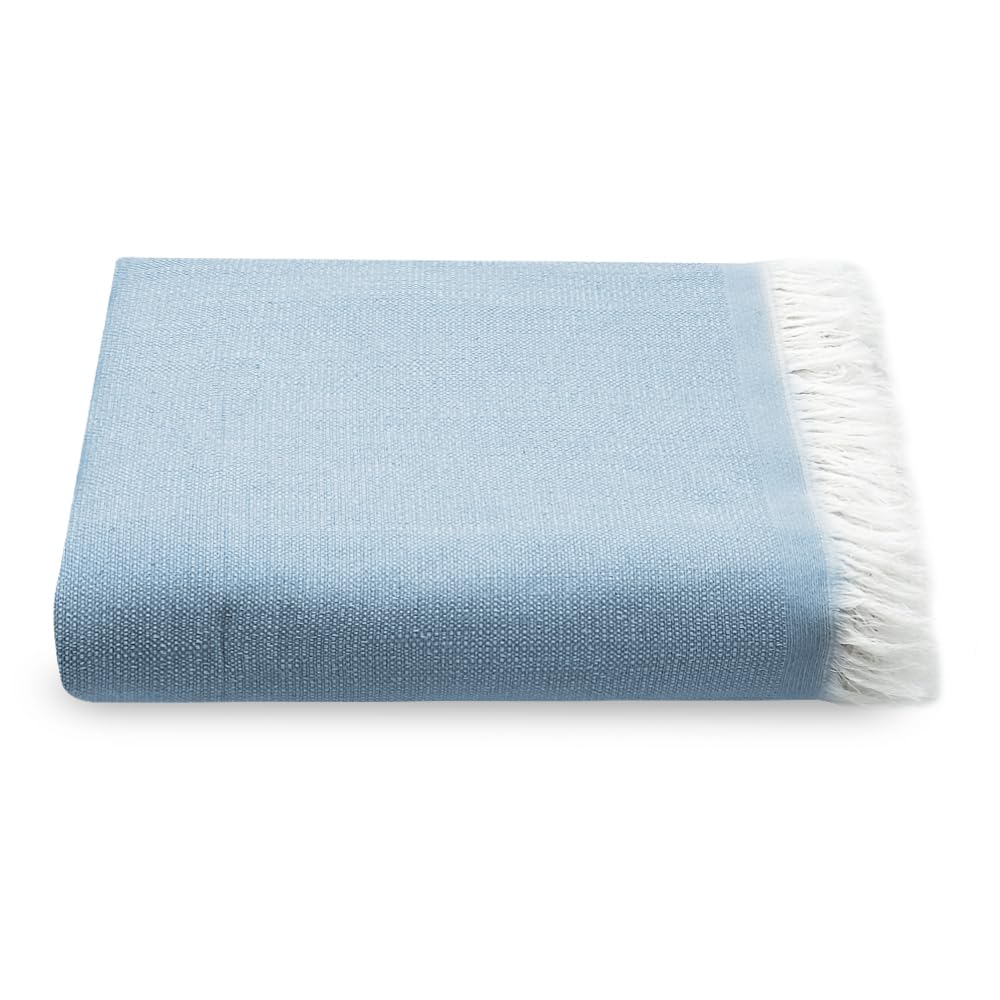 various-Colcha Multiusos para Sofá y Cama,Manta Foulard,Plaid de Práctica de Algodón-Poliéster,Cubresofá Cubrecama 230 x 290 cm,Color Tejano