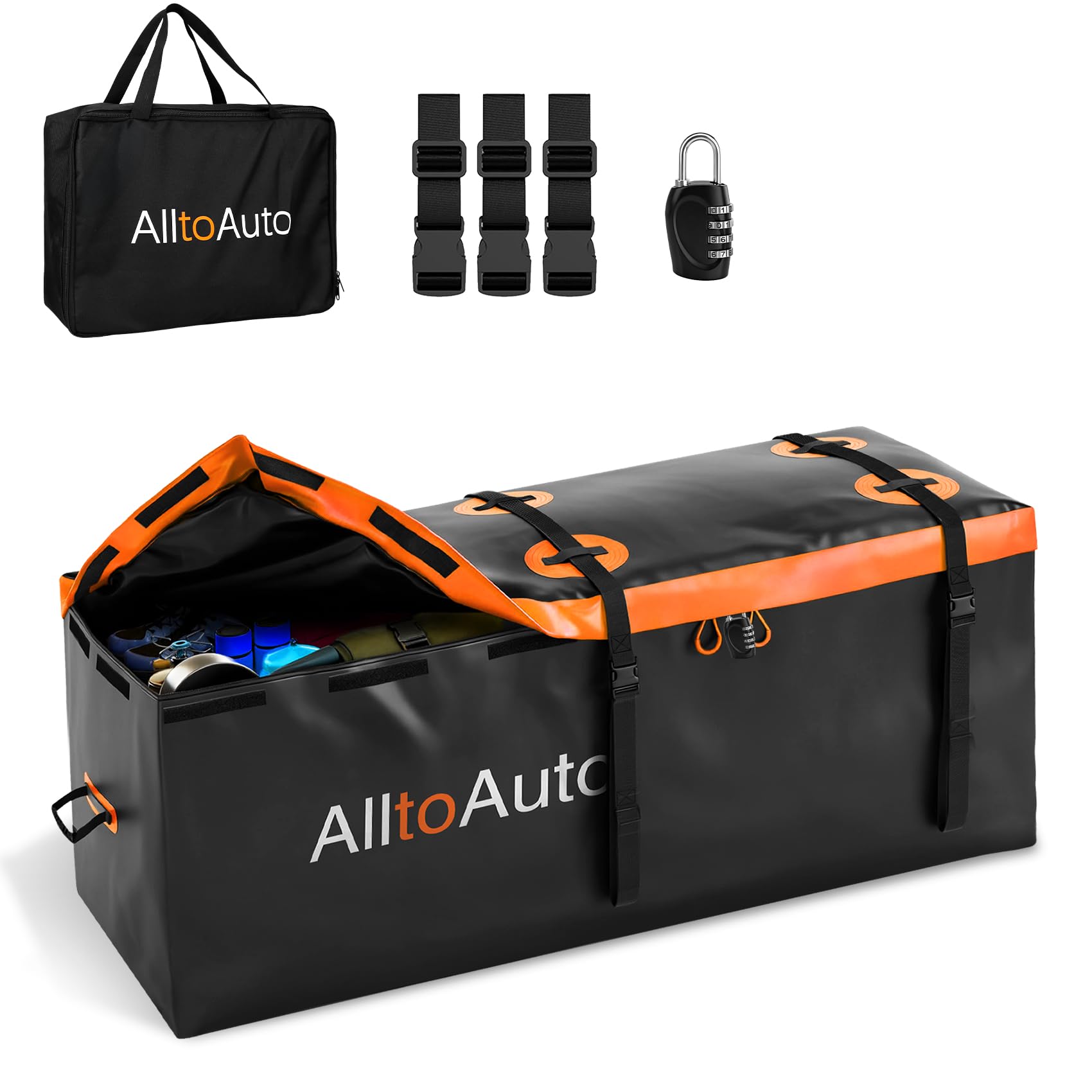 20 CuFt Waterproof Soft Shell Cargo Carrier Bag for Hitch Carrier